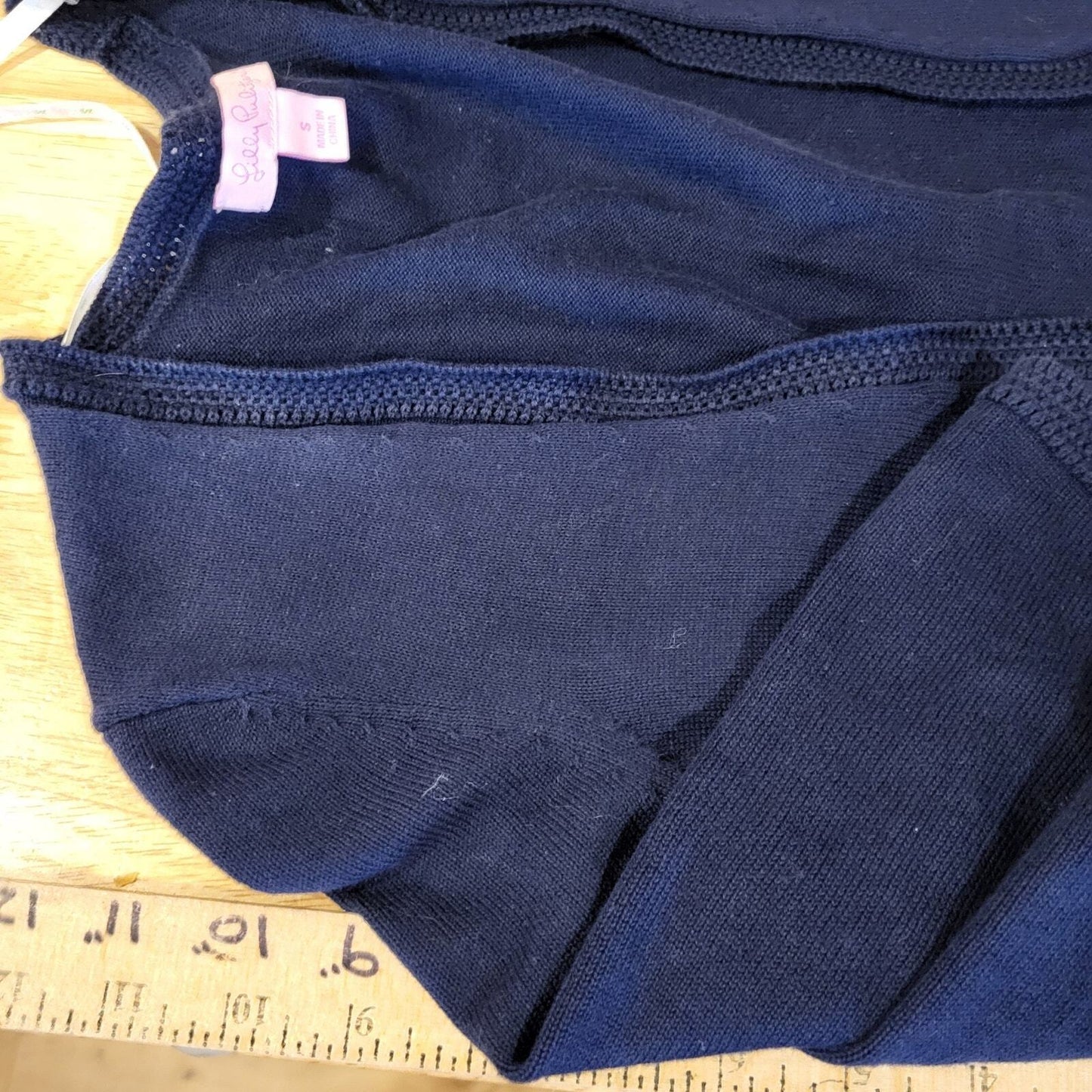 Navy blue small Lilly Pulitzer Bolero sweater 100% Cotton knit 