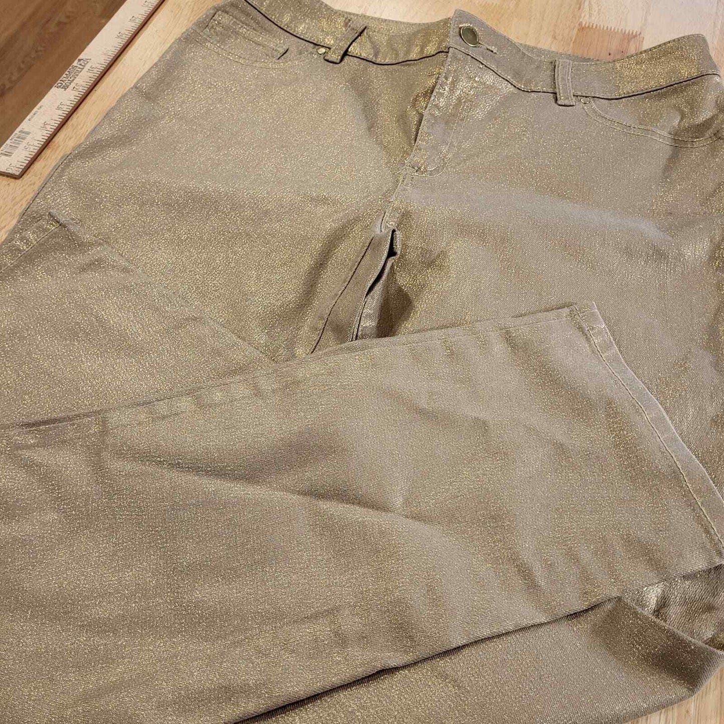 34" Waist Gold Denim Jeans Straight Leg 30" inseam