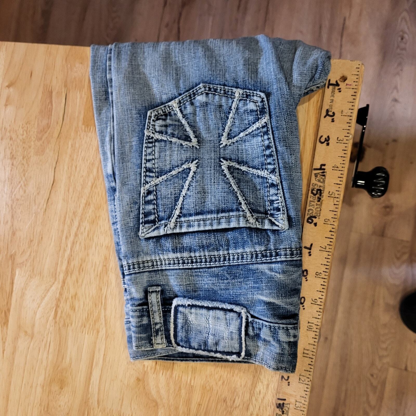 Helix Iron Cross Pocket Slim Boot Cut Jeans 10 Y2k 90's Vintage Goth Punk Emo