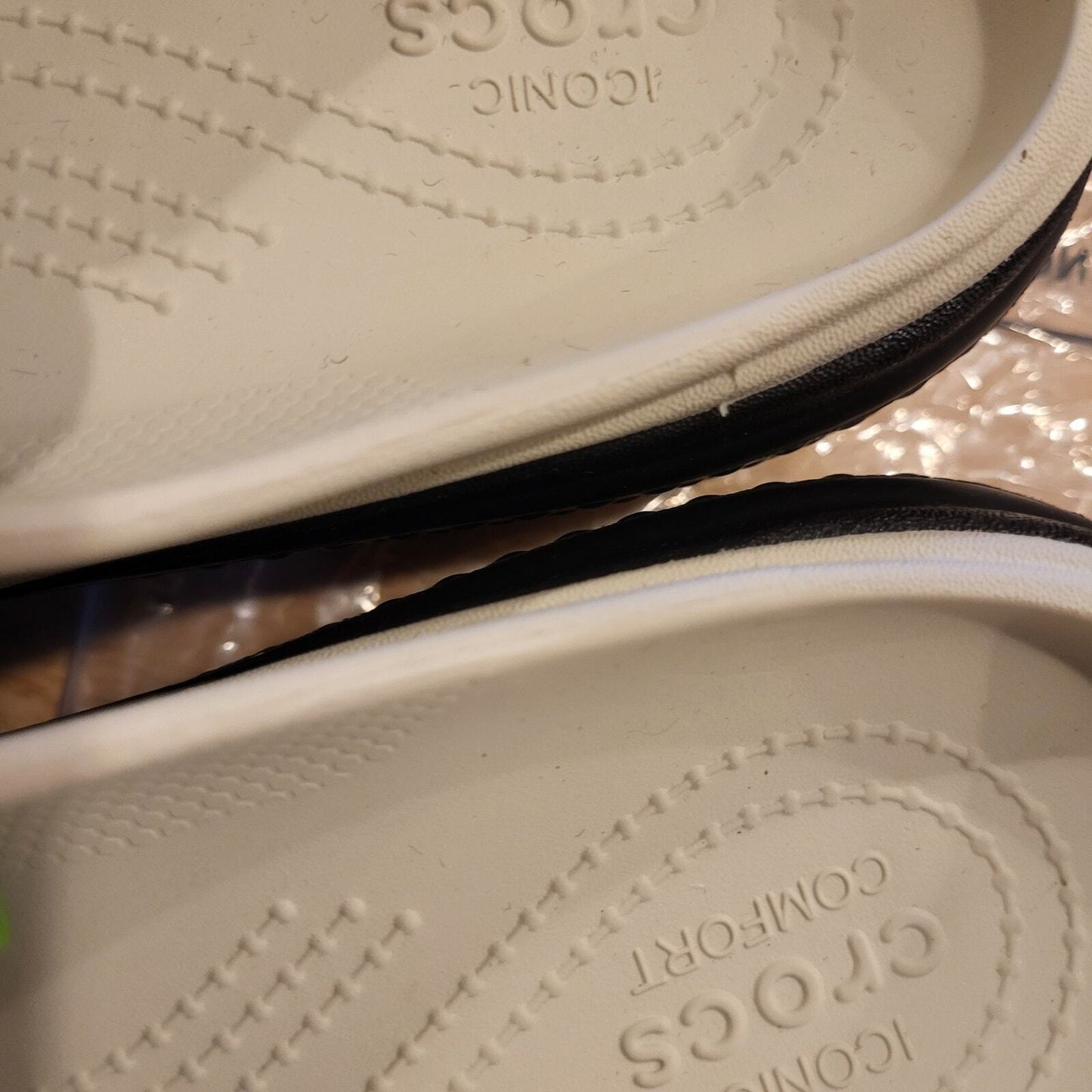 NWT Crocs Stomp Loafers Platform Black & White women's 10