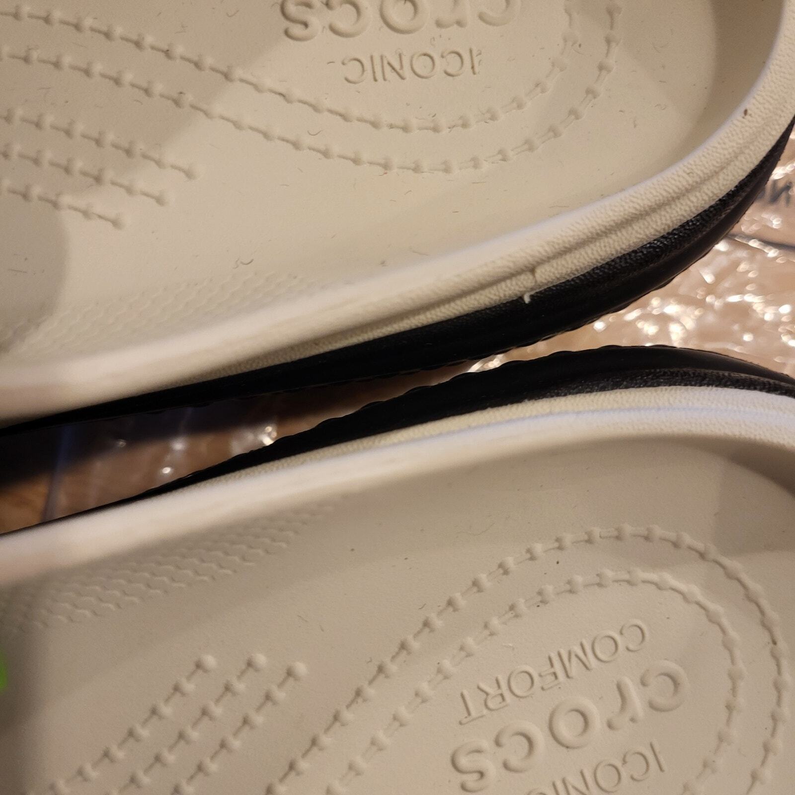 NWT Crocs Stomp Loafers Platform Black & White women's 10