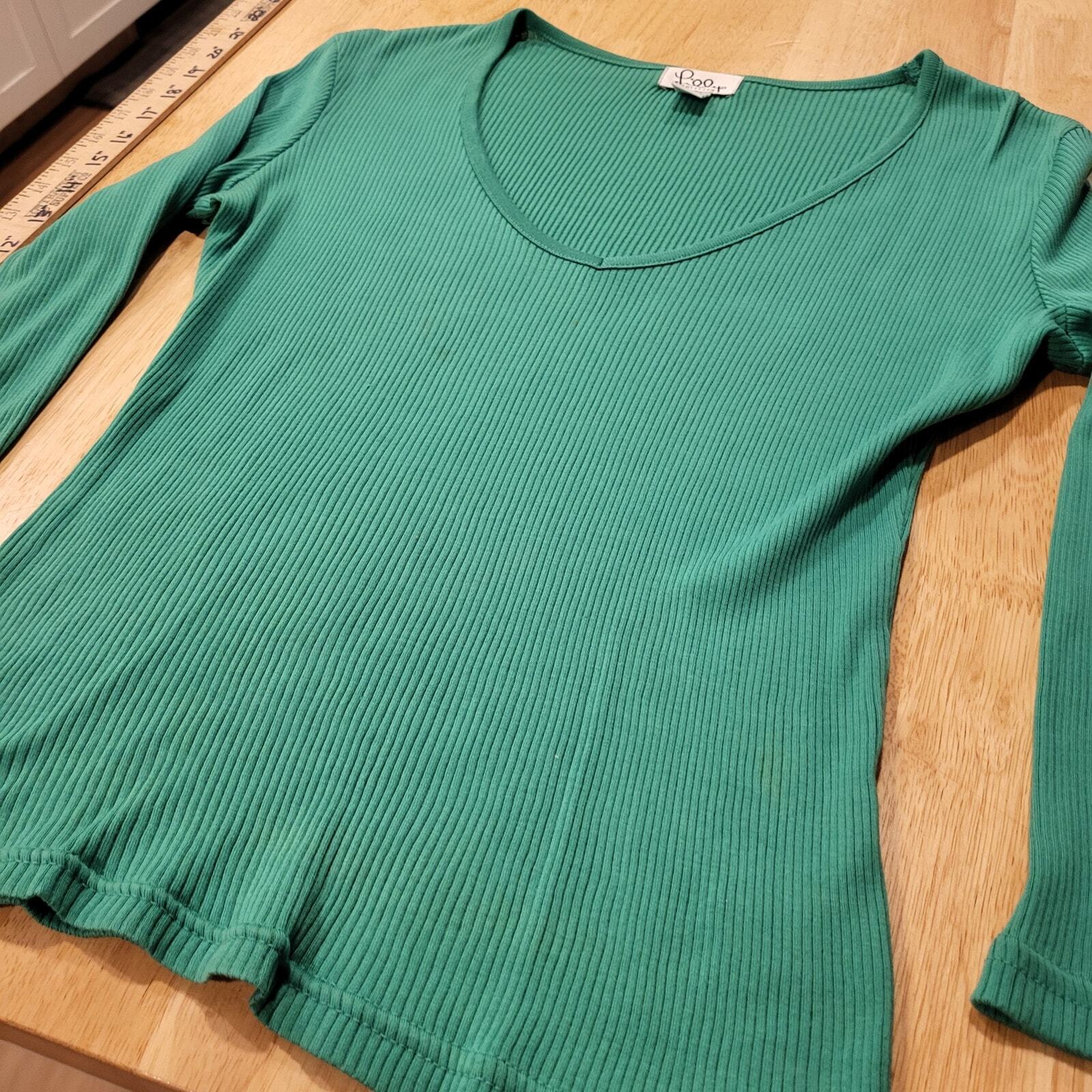 Lilly Pulitzer green long sleeve v-neck 100% cotton xsmall