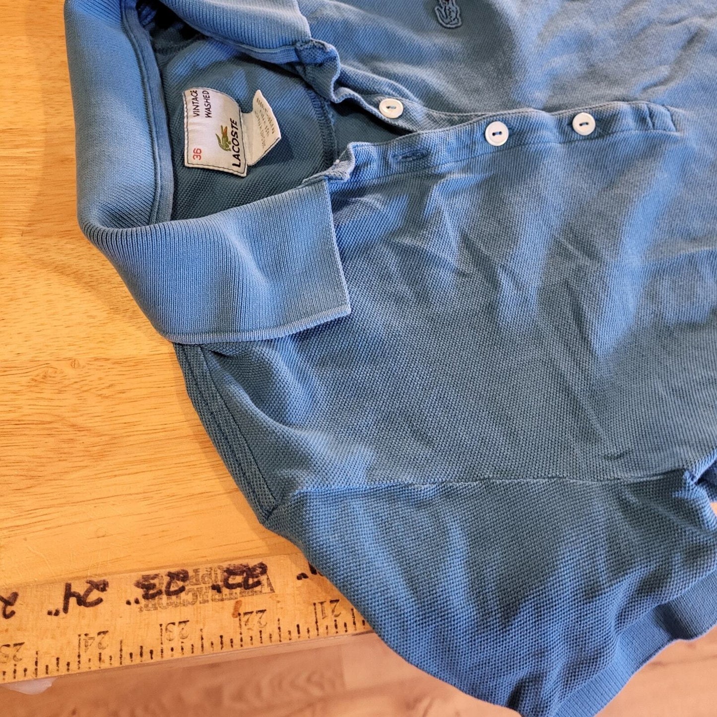 Lacoste Blue Polo 100% Cotton Short Sleeve Size 36