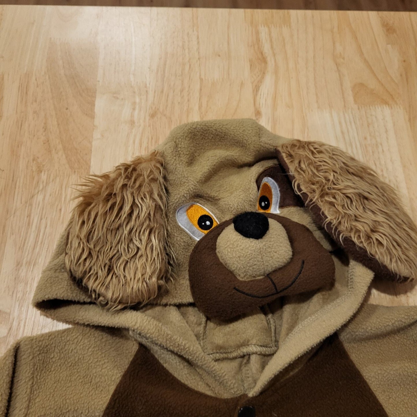 Fleece Dog One Piece Costume 19" Pit2pit Snap Pocket Tail 36" Shoulder to Hem 
