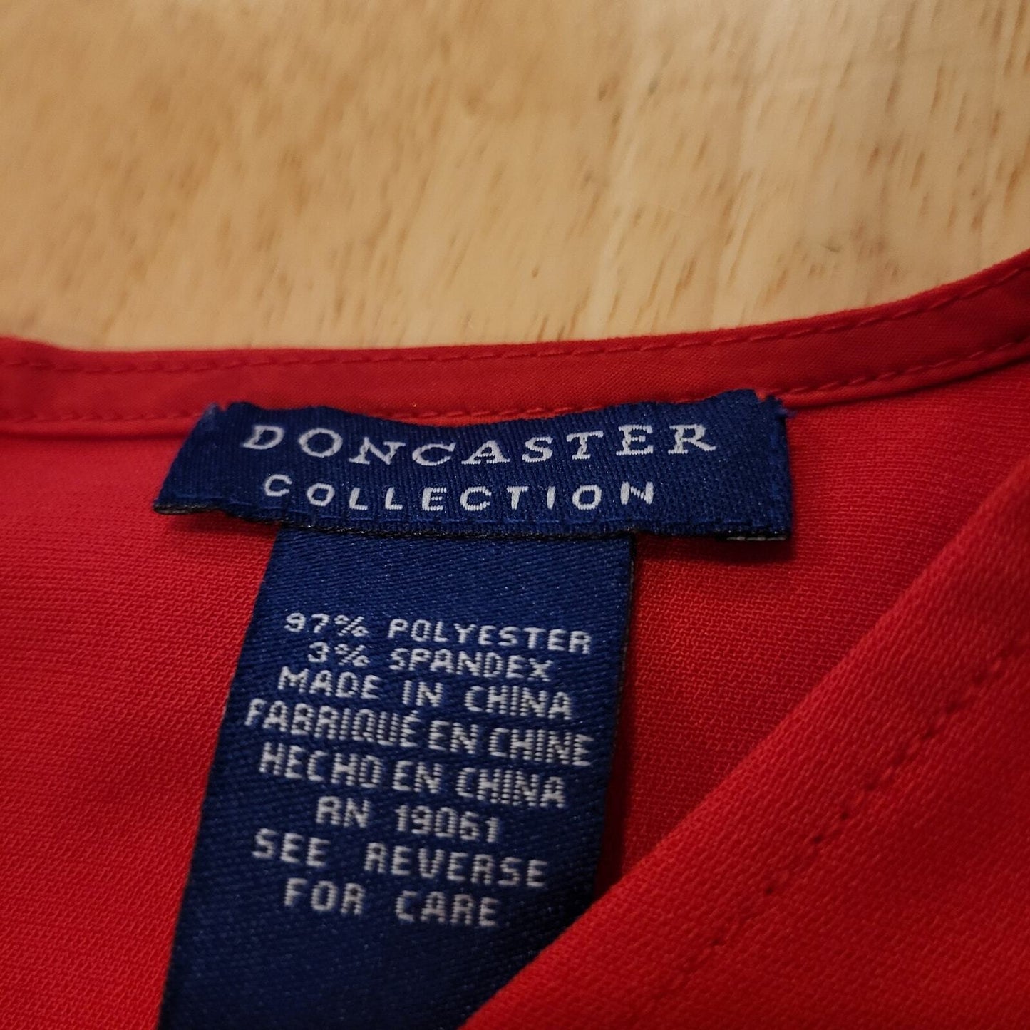 Red Doncaster size 8 Sleeveless Blouse Dart Detail  19" P2P 25" shoulder to hem