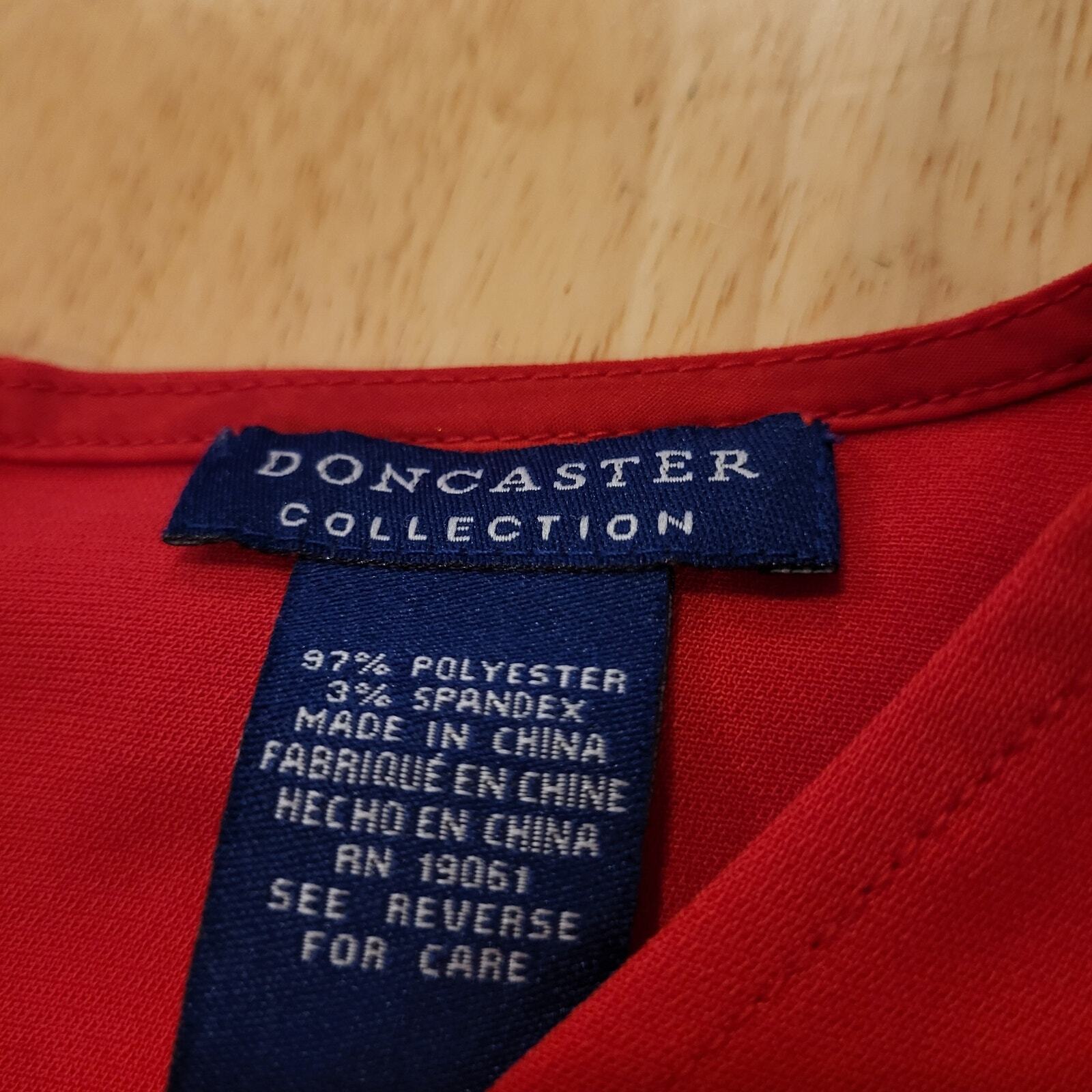 Red Doncaster size 8 Sleeveless Blouse Dart Detail  19" P2P 25" shoulder to hem