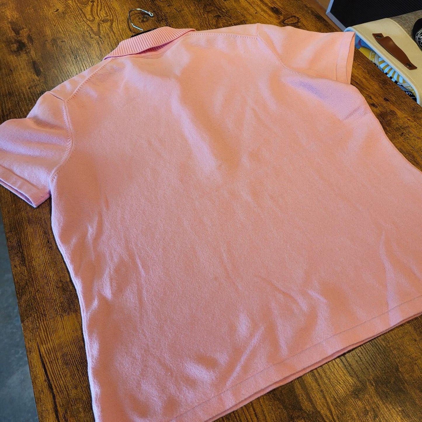 Lilly Pulitzer Pink Cotton Golf Polo Size Medium Collared Stretch Button 19" P2P