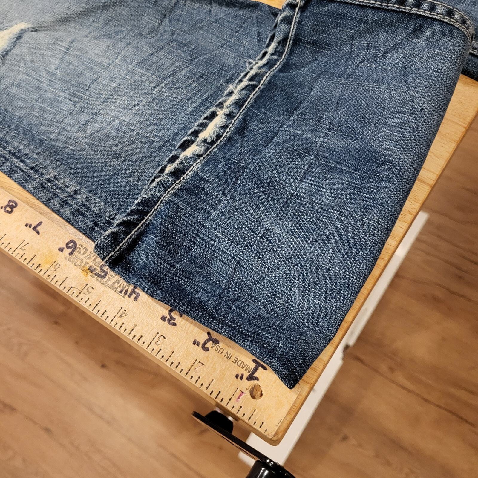 1921 Bootleg Flare Jeans Y2K 33" Inseam 12" Rise Stitch Pocket Detail