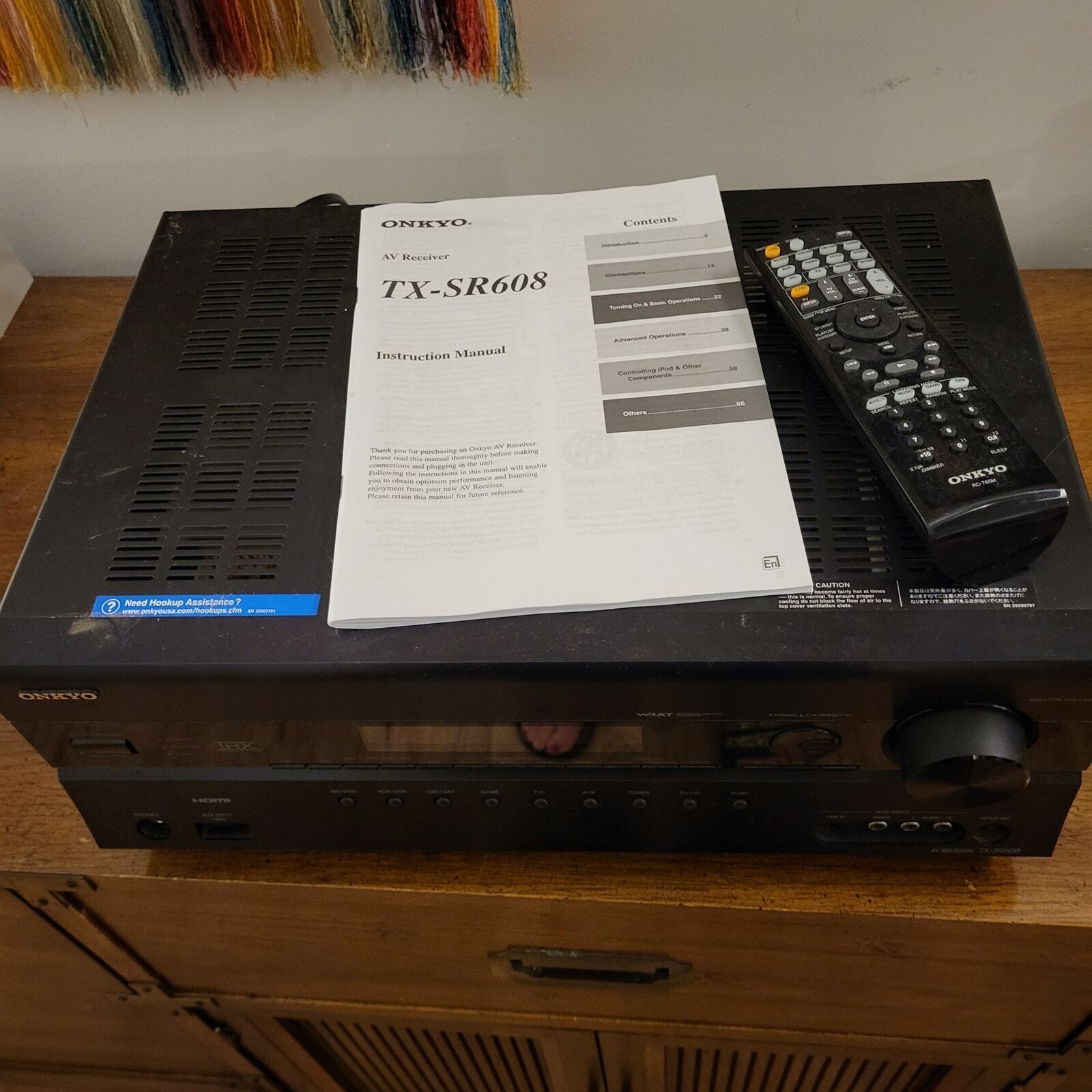 Onkyo TX-SR608 7.2 Channel 700-Watt Home Theater Receiver bundle  Remote Manual