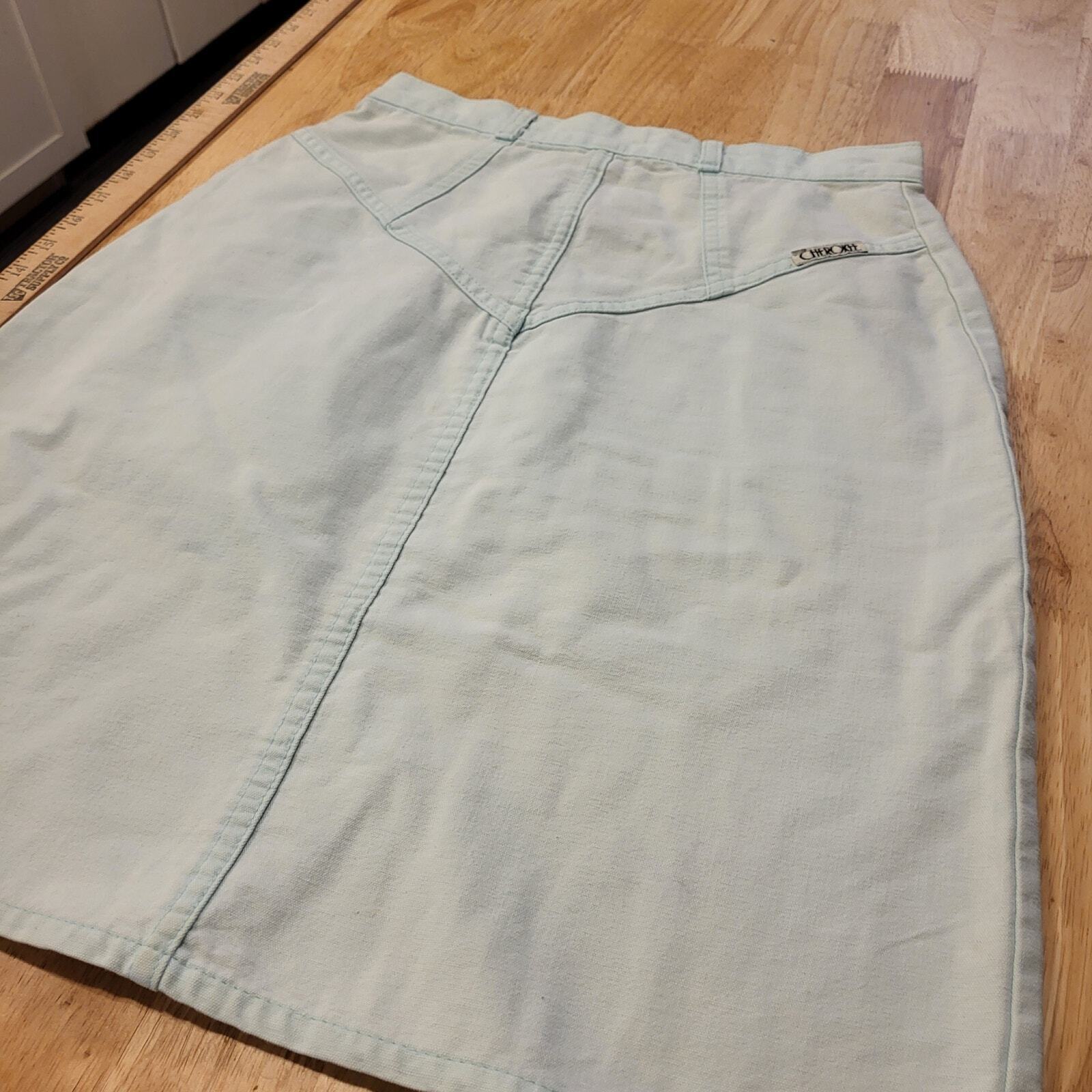Vintage Cherokee denim baby blue denim pencil skirt 26" Waist