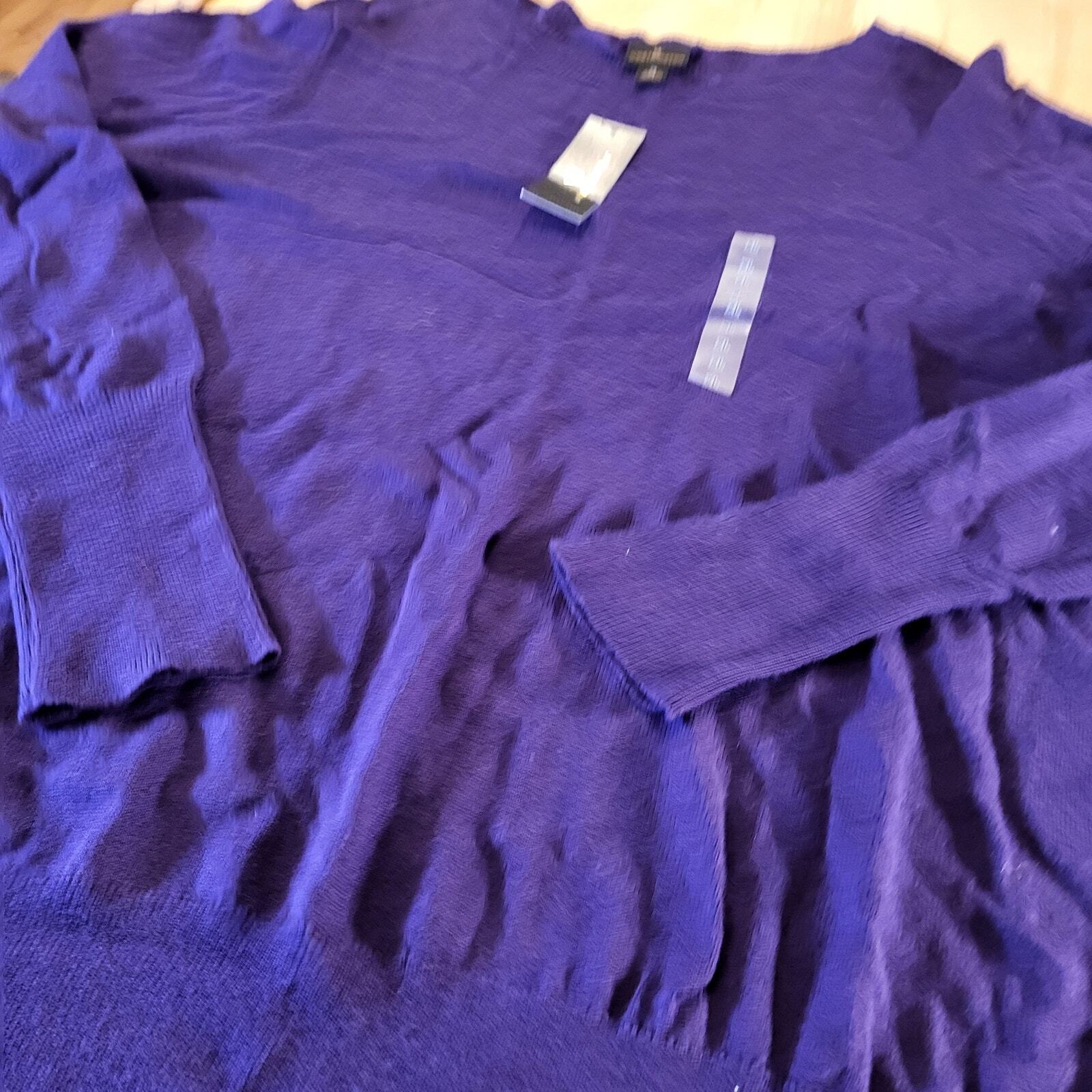 NWT Purple Knit Long SLEEVE Worthington  Sweater 20" P2P
