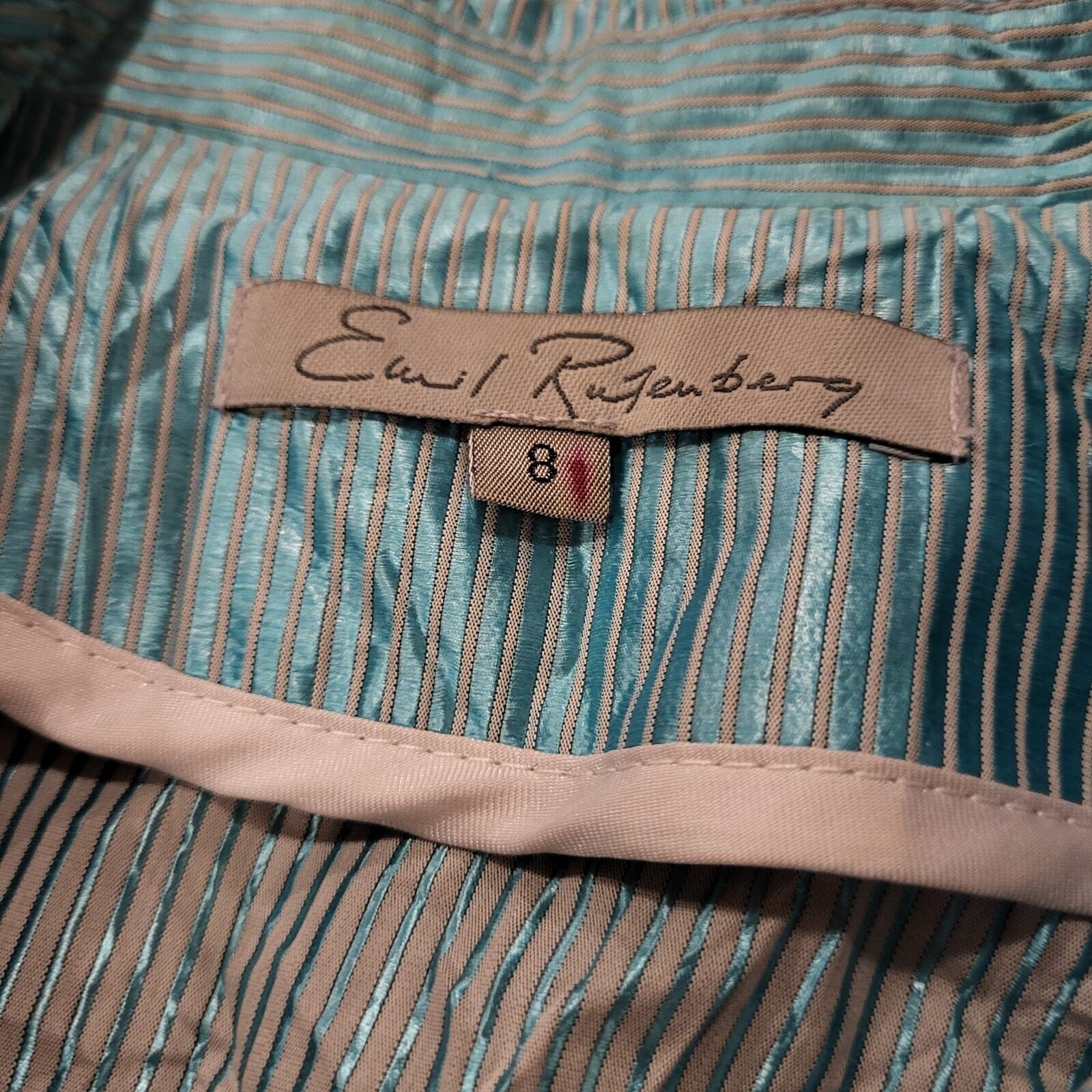 Emil Rutenberg Teal Metalic Jacket Vintage Pockets 21" shoulder to hem 18" P2P