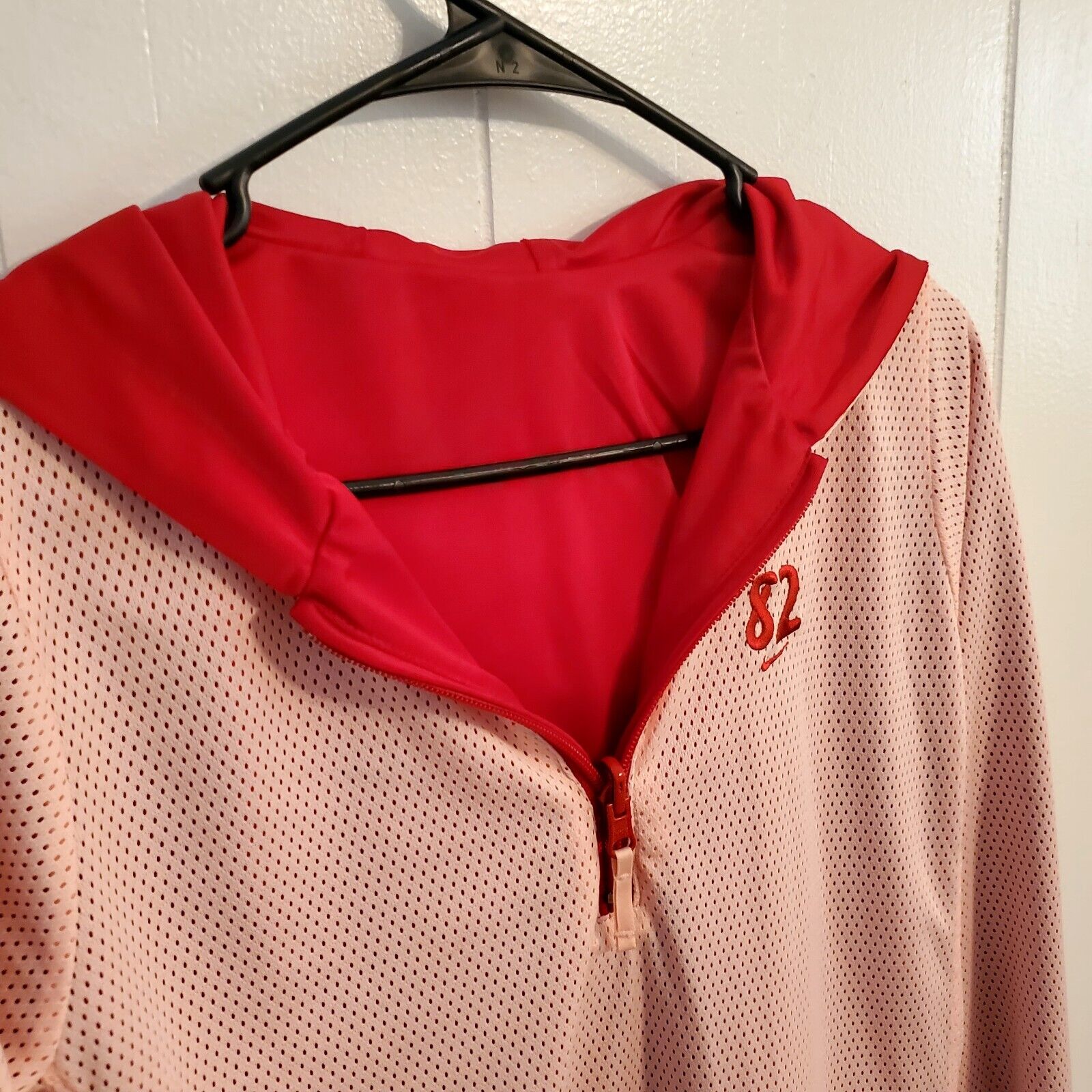 Nike Pink & Red Reversible Zip Front #82 Track & Field Jacket Running 