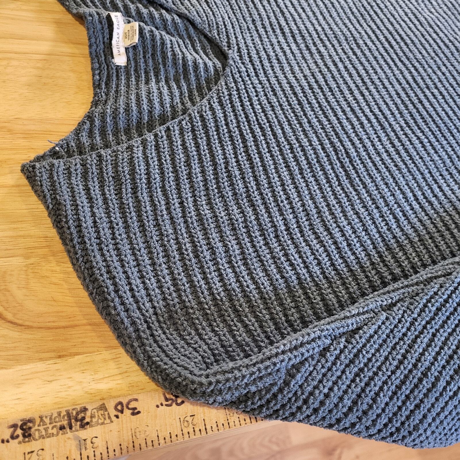 American Eagle Outfitters Turquoise Blue Chenille Oversized Sweater XS