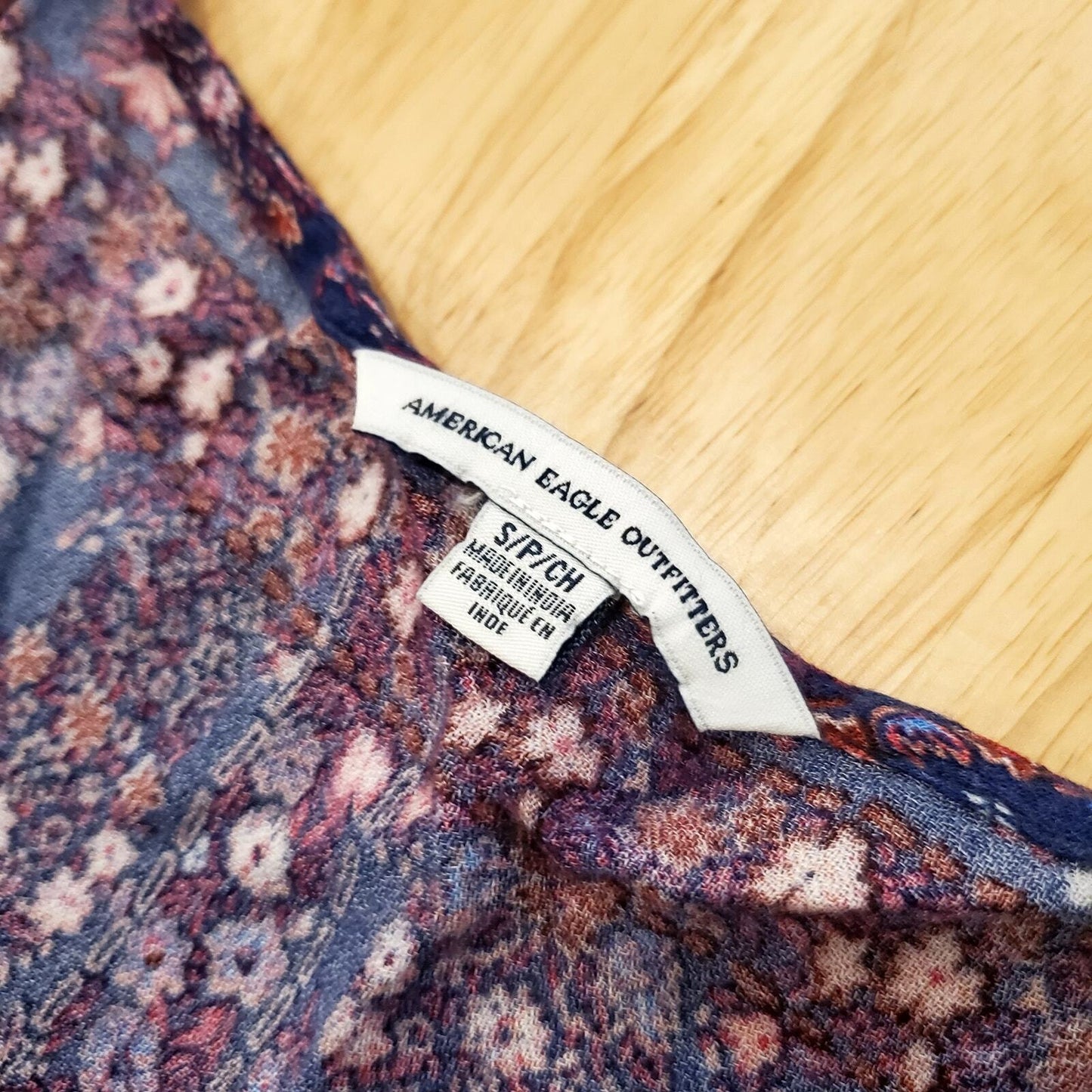 American Eagle Outfitters Purple Floral Long Bell Sleeve Romper Short Small 