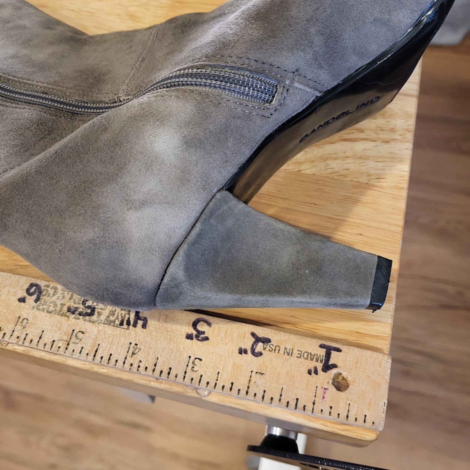 Bandalino Gray Suede Leather Tassel Boots 2 in Heel Slip Resistant 9.5