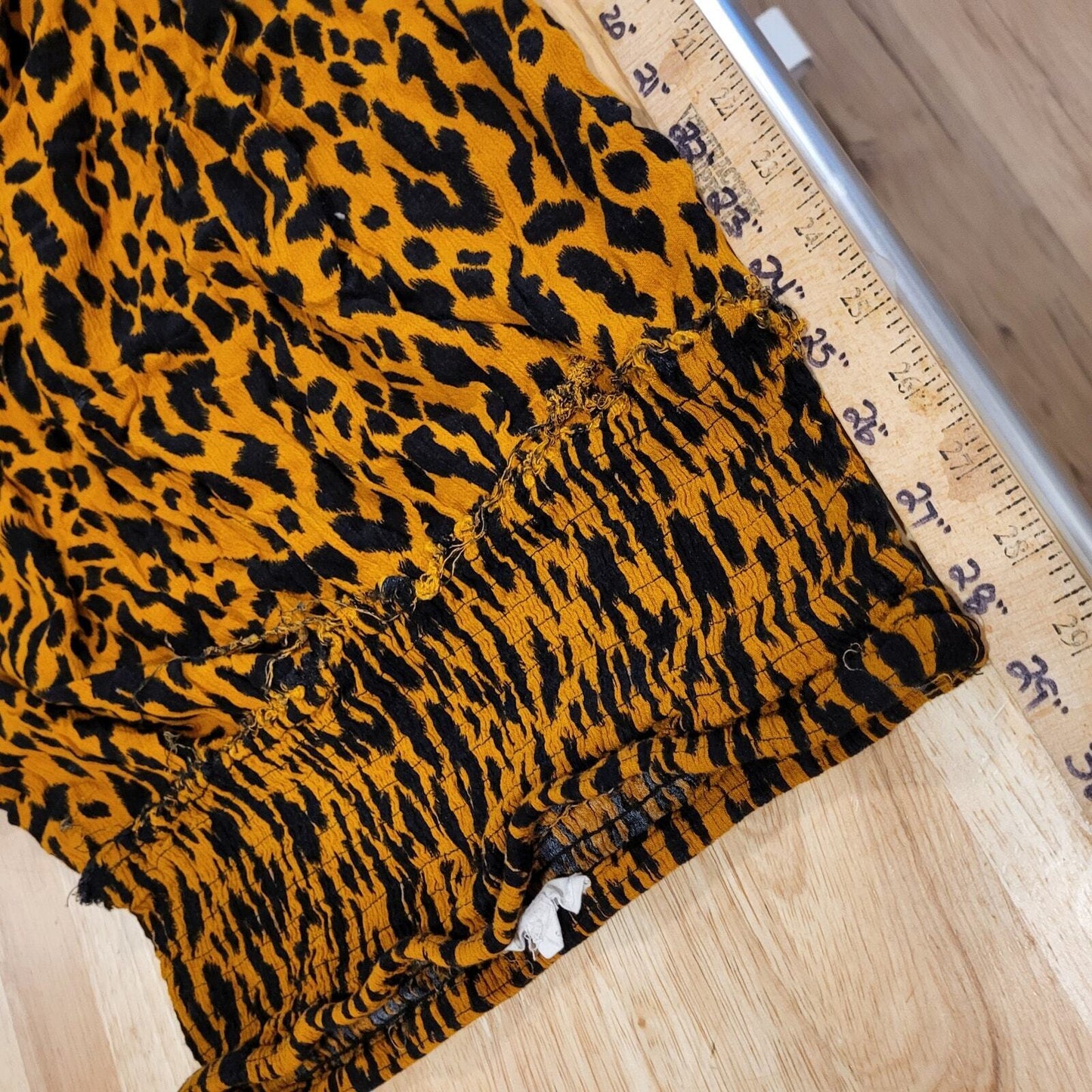 Easel Urban Leopard Print Wide Leg Capri Yoga Hippie Pants Elastic Waist