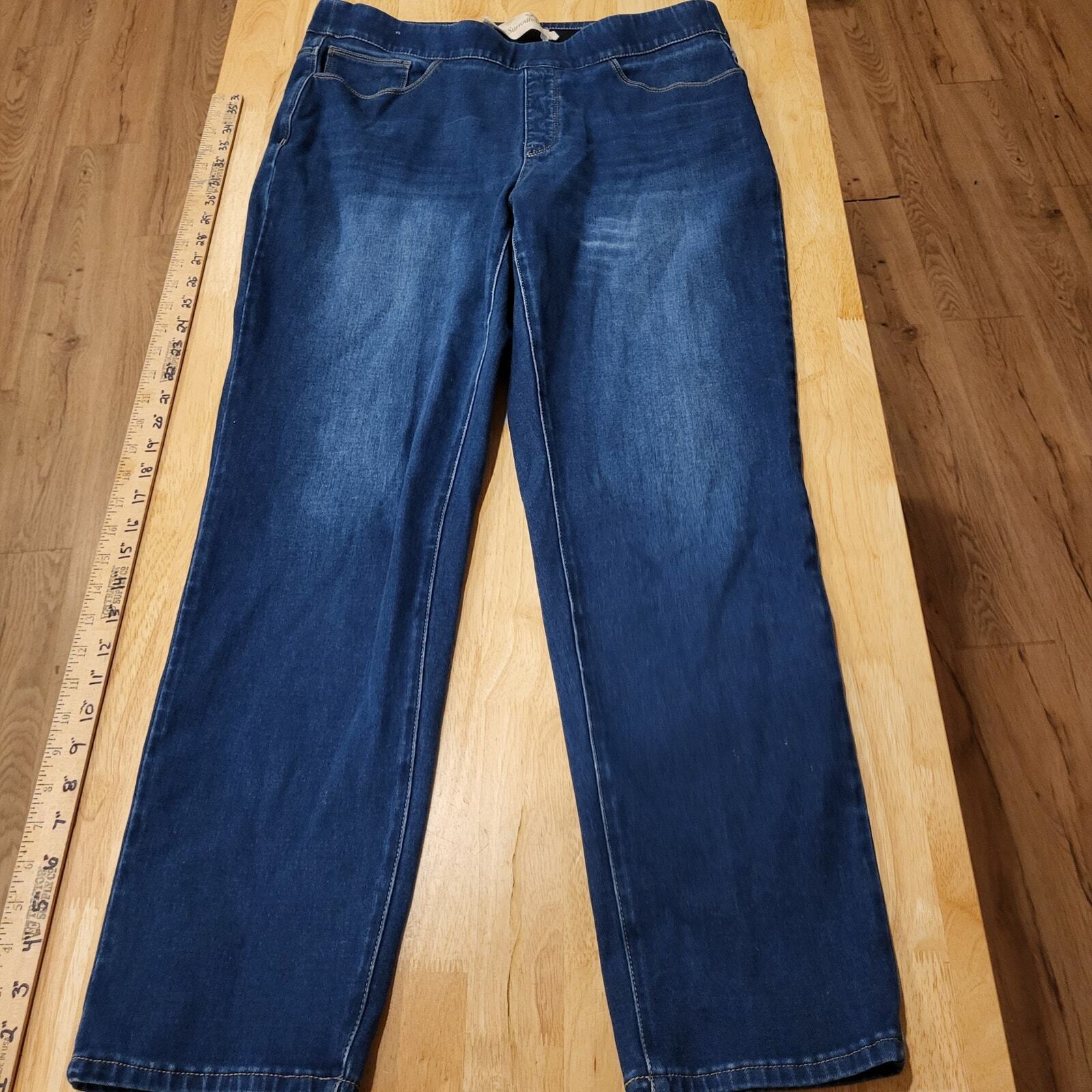 Soft Surroundings Large Denim Comfort Waist Stretch Straight Leg Jeans