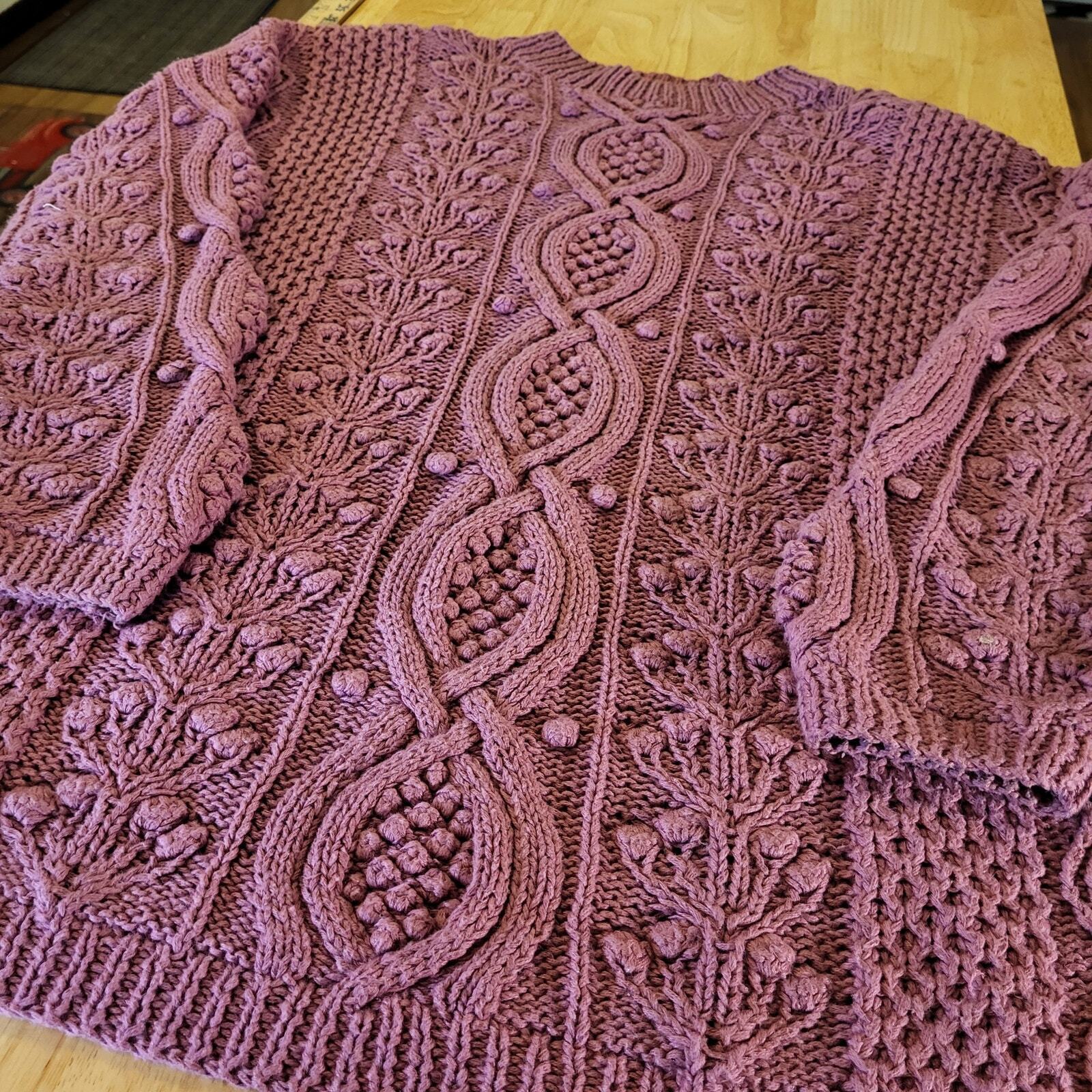 Vintage Express Tricot Handknit 55% Ramie 45% Cotton Pink Oversized Shoulder Pad