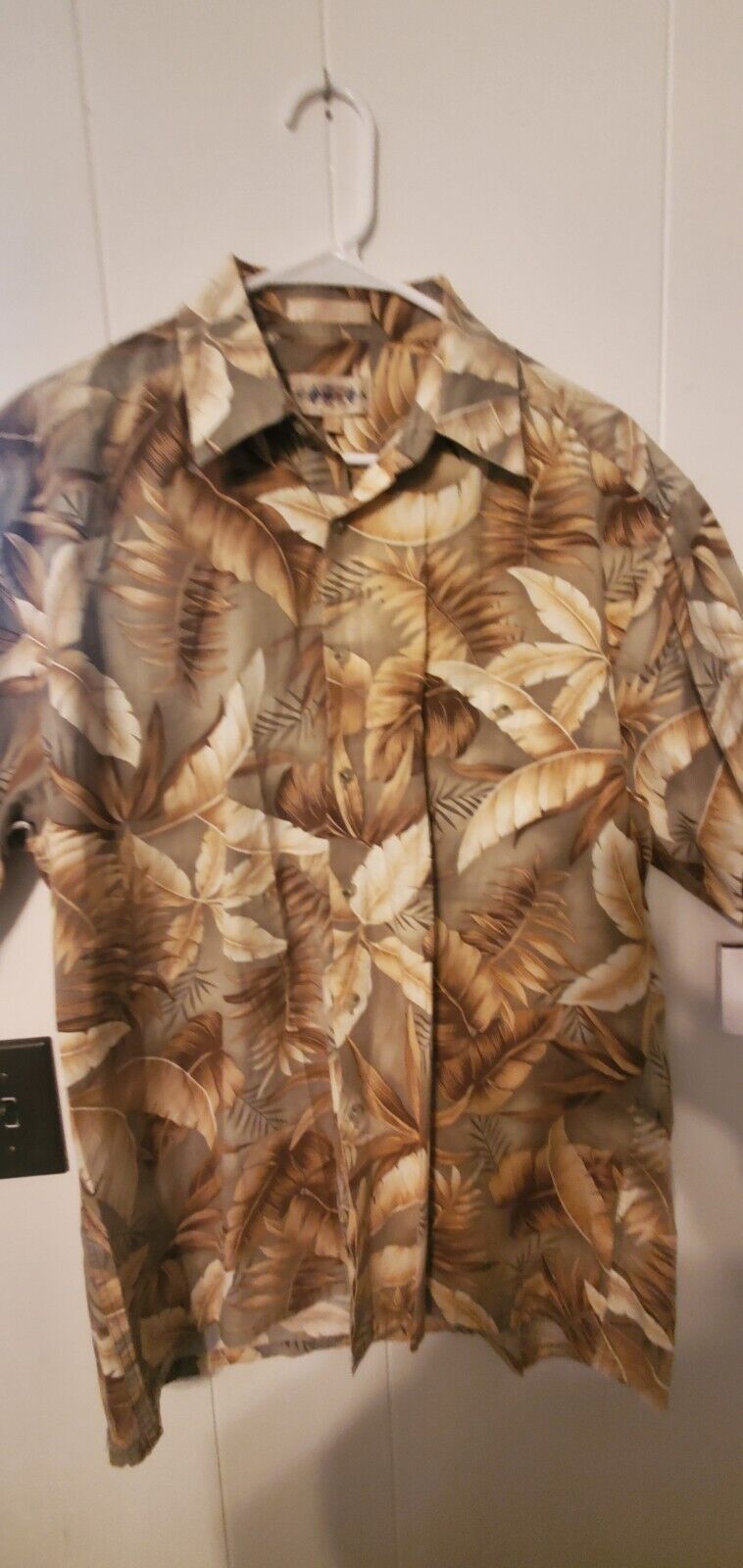 Campia Moda Hawaiian Shirt Men Extra Large Brown Button Down Short Sleeve 