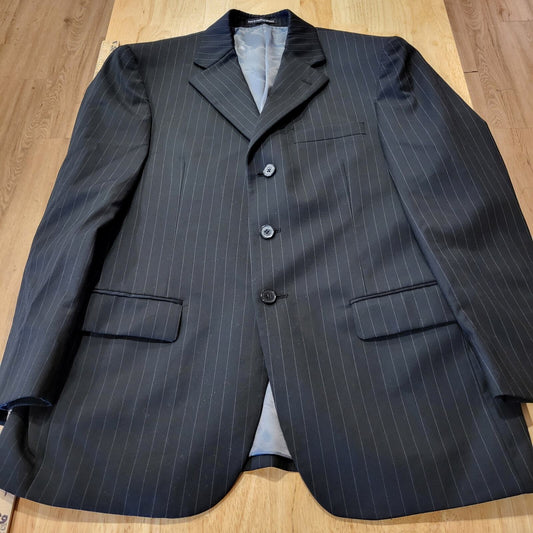 Andrew Fezza Fusion Men's Suit Coat & Pants 34" Waist 20" P2P Pinstripe pleated