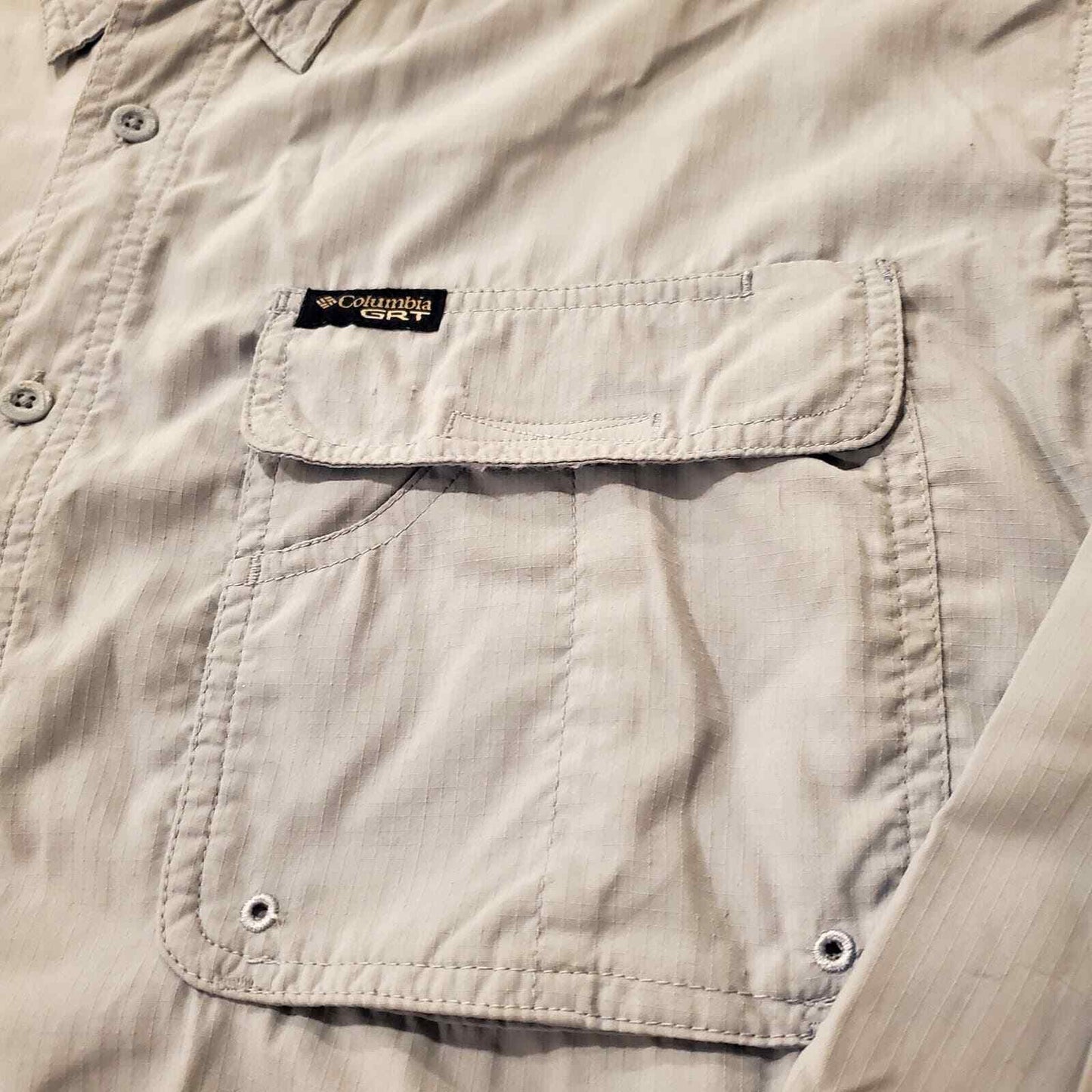 Blue Columbia GRT Long Sleeve Nylon/Polyester Button Down XL