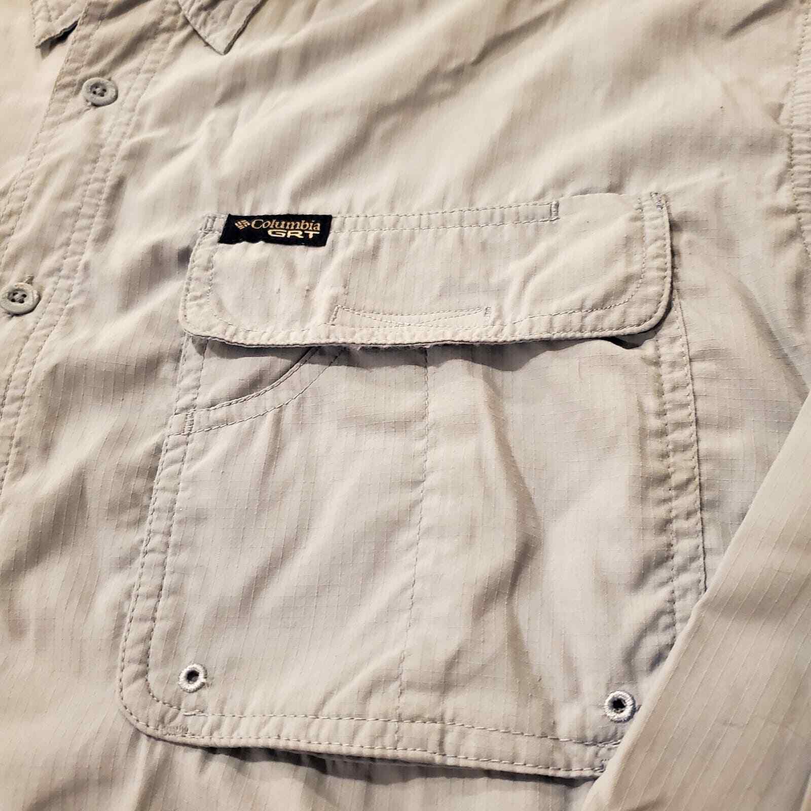 Blue Columbia GRT Long Sleeve Nylon/Polyester Button Down XL