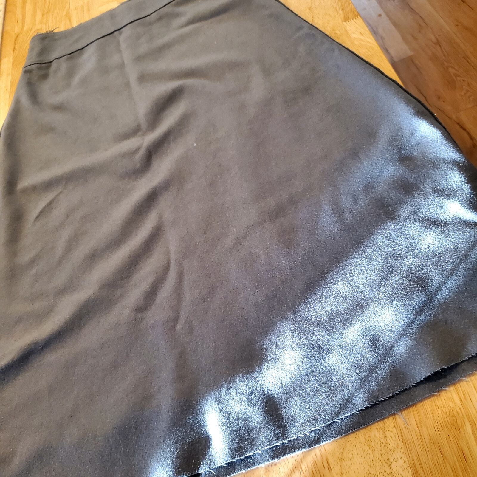 Parni A Line Skirt XS Lined Raw Hem 28" Waist Grey Wool Blend Flannel Zipper
