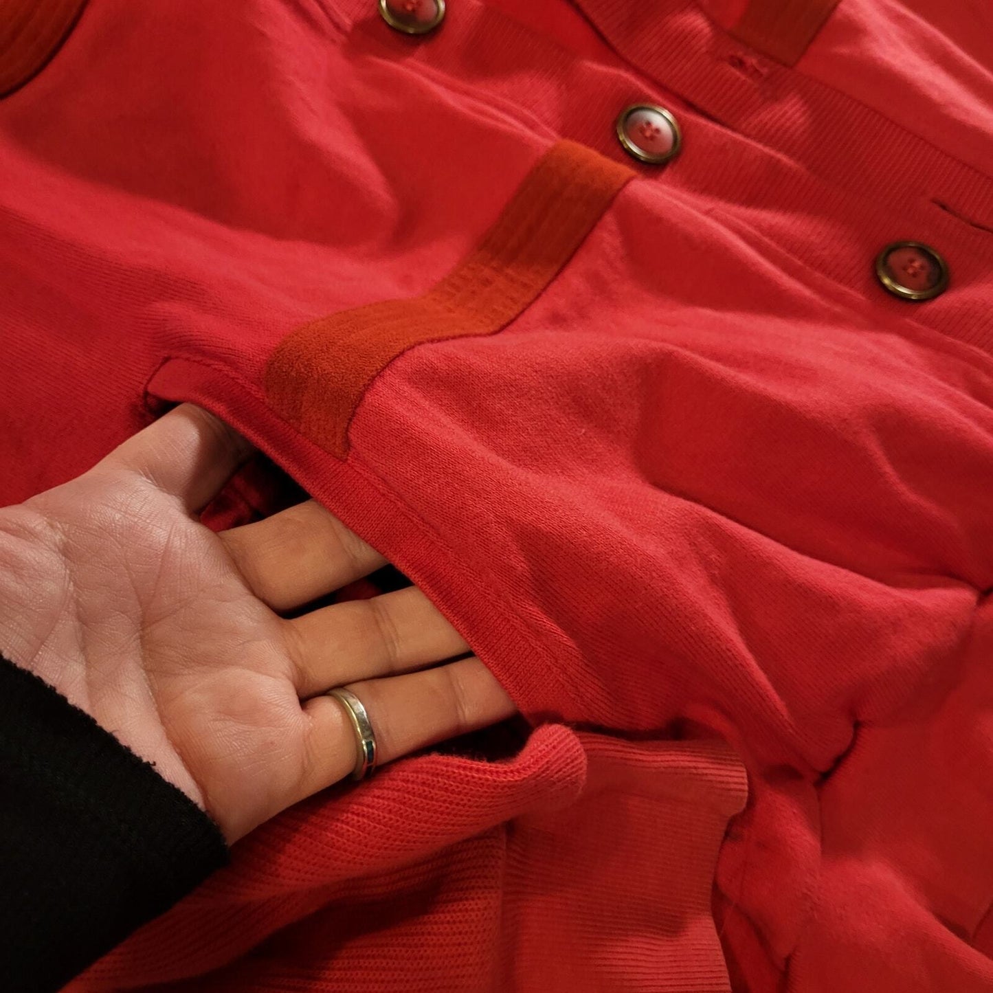 Vintage Nanso Soft Choice Red Cardigan Sweatshirt knit preppy Equestrian mod
