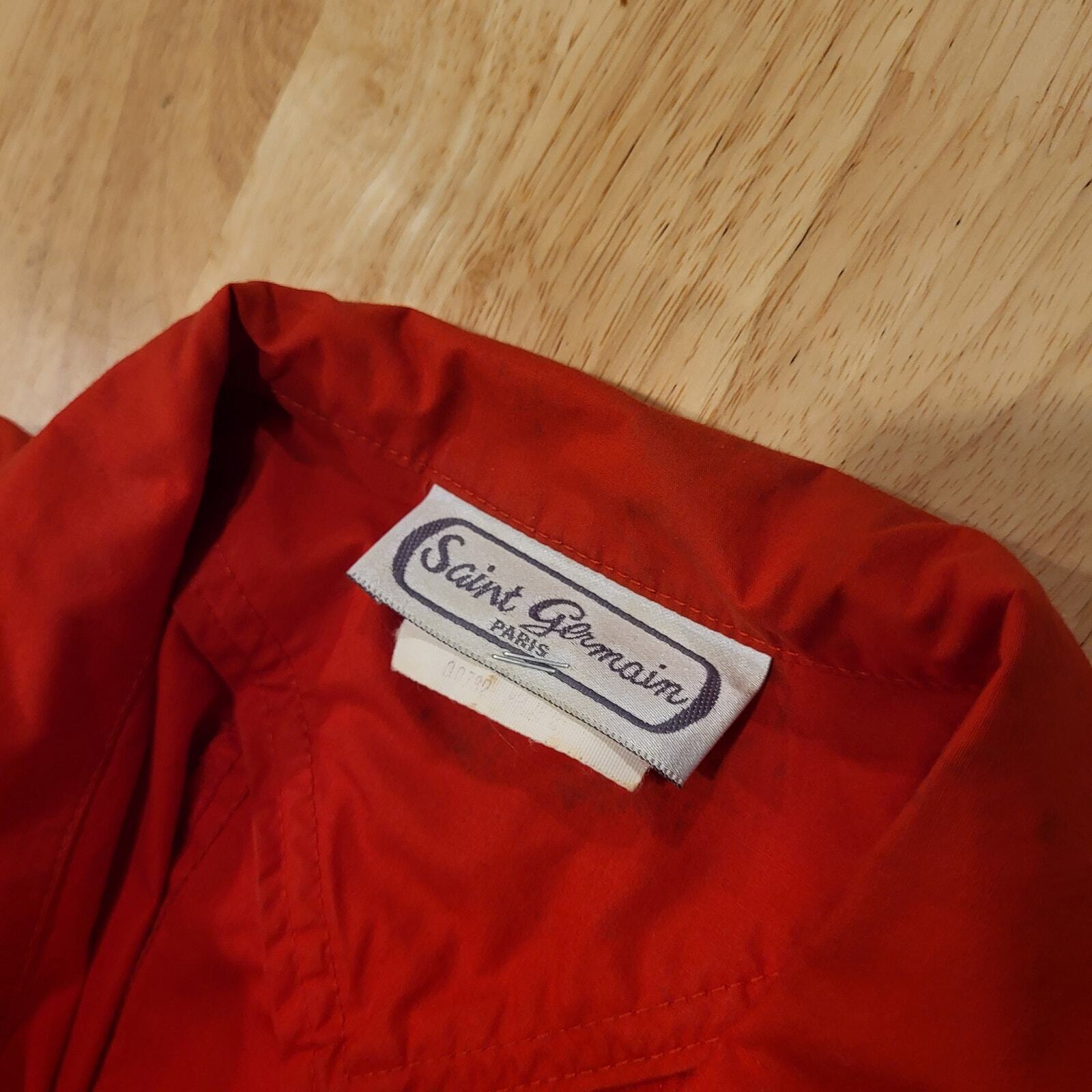Vintage Red Saint Germain Paris Jumpsuit Elastic Waist Zip 28"-38" Waist