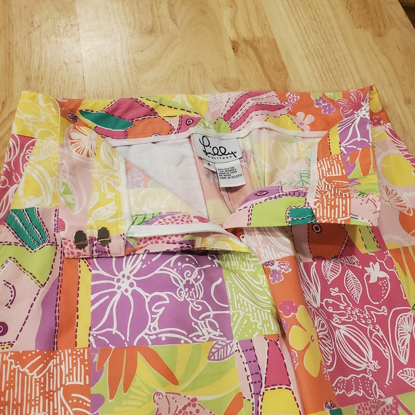 Lilly Pulitzer Colorful Fish & Frog Print Pastel Color Pants Size 6