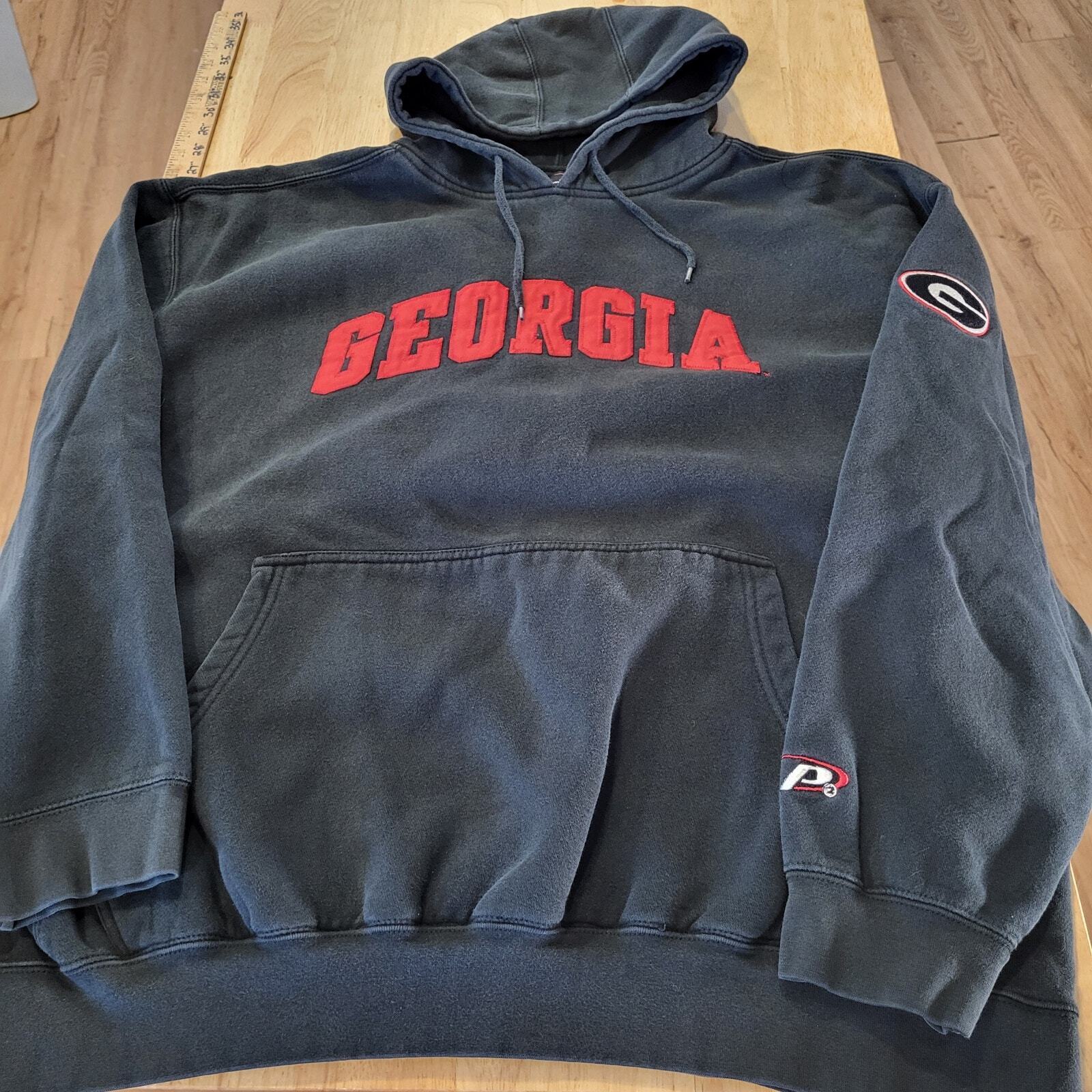 Georgia Bulldogs Pro Player Hoodie 2XL Black  Red Long Sleeve Terry Front Pouch 