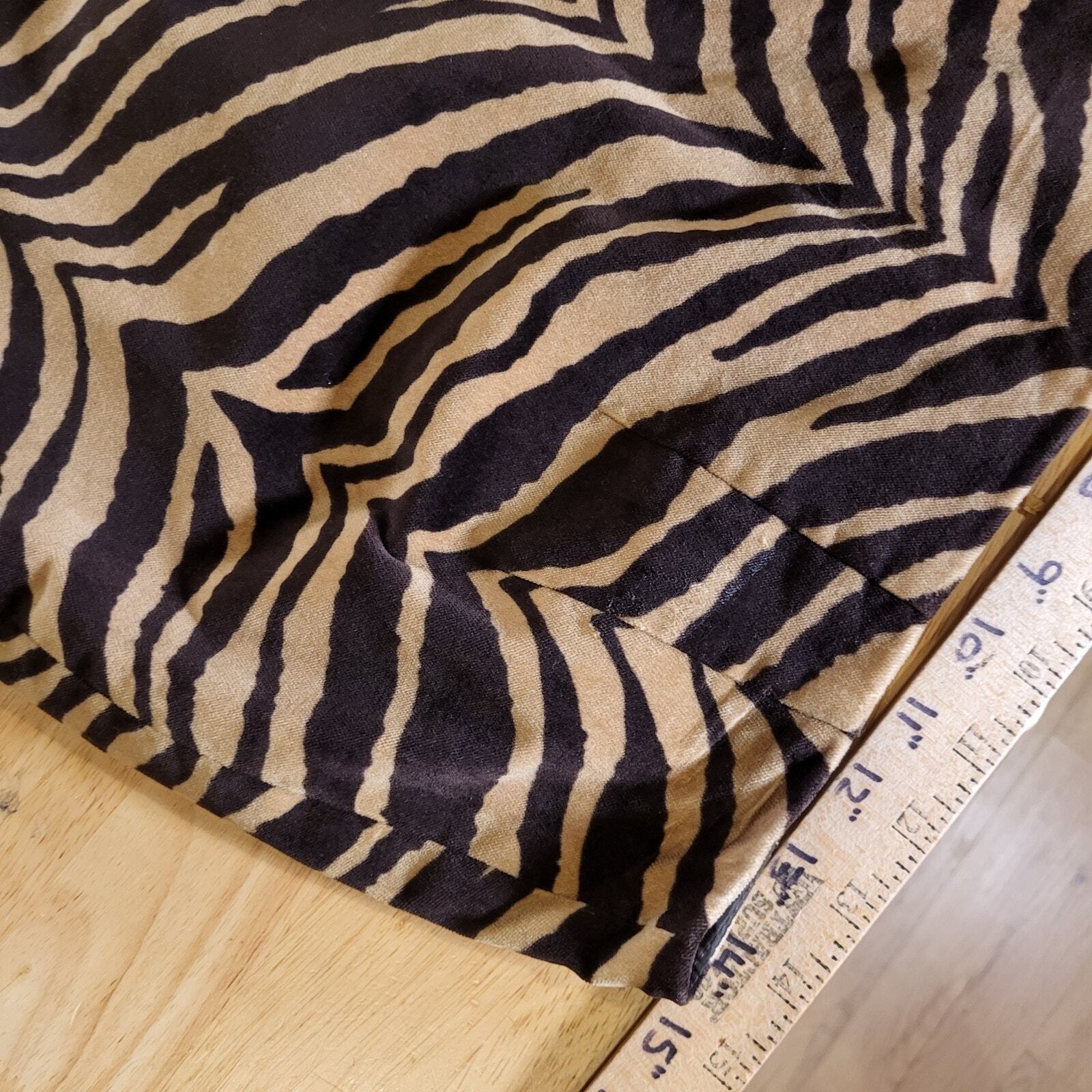 Talbots Zebra Print Microsuede Pencil Skirt Back Slit 30" Waist Stretch Size 6