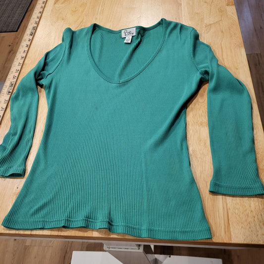 Lilly Pulitzer green long sleeve v-neck 100% cotton xsmall