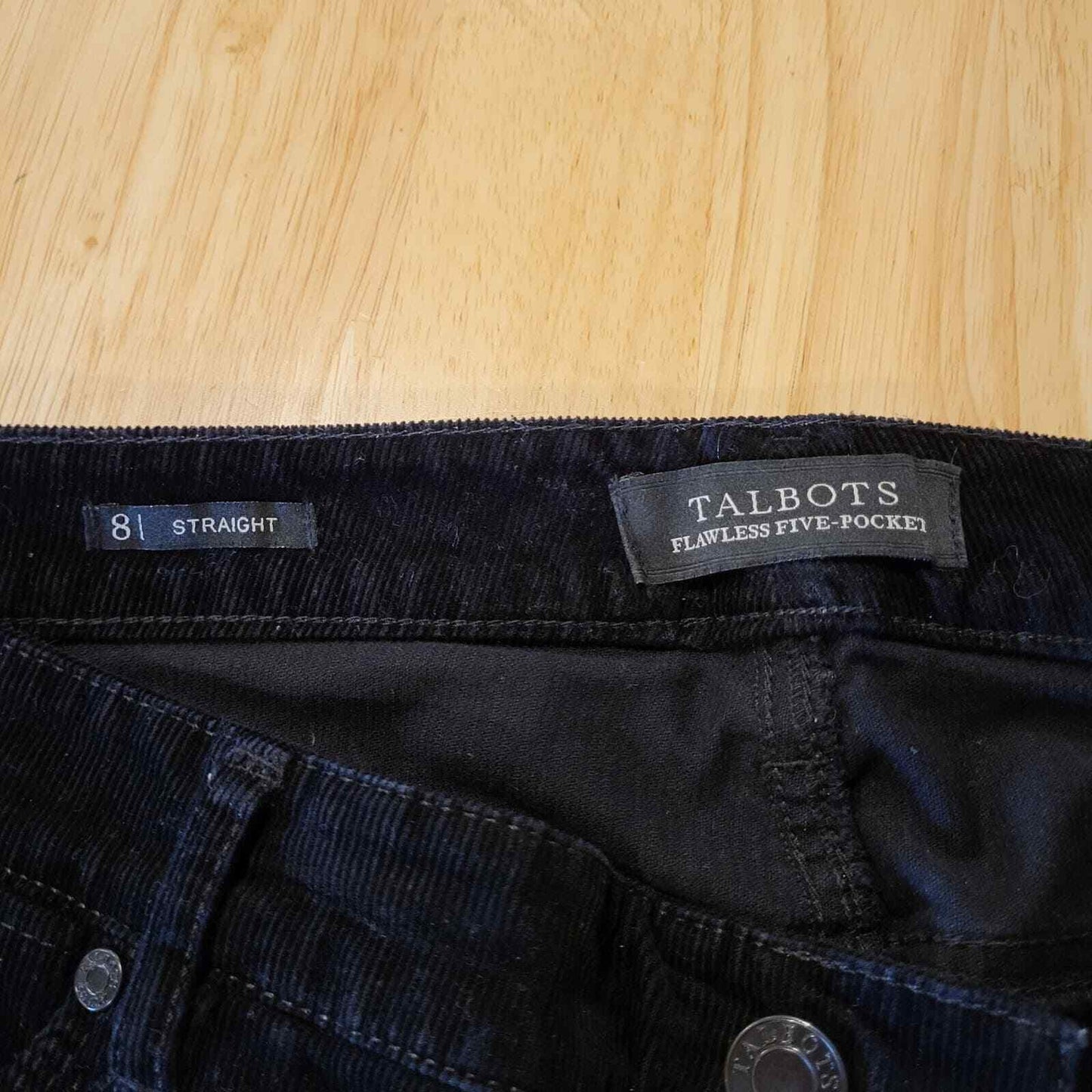 Talbots Flawless Five Pocket Straight 8 Black Jeans Denim 31" Waist
