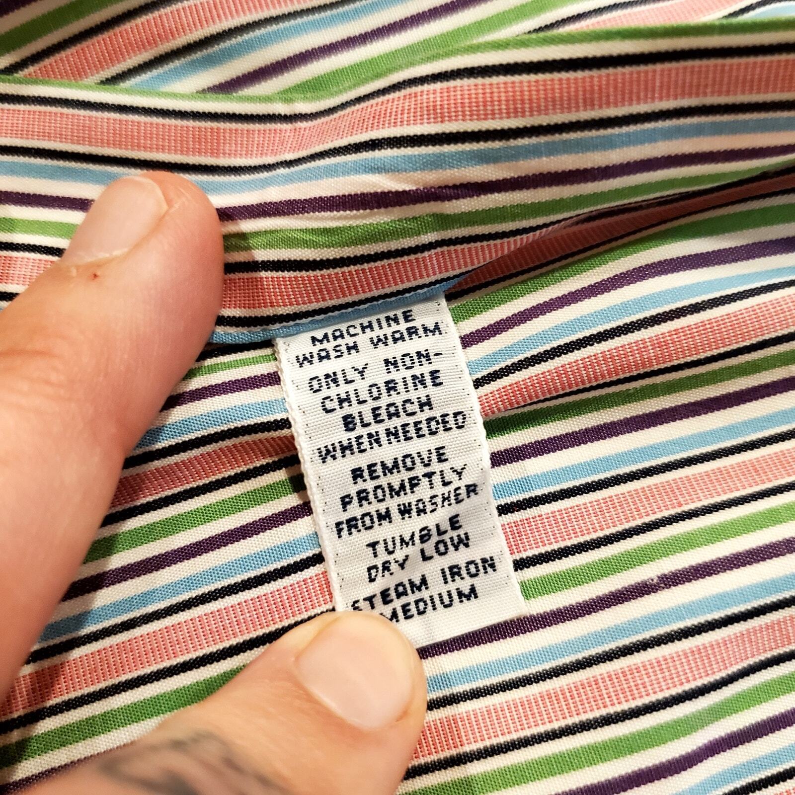 Ralph Lauren Pastel Colorful Striped Classic Fit Men's Button Down 32/33 Collard