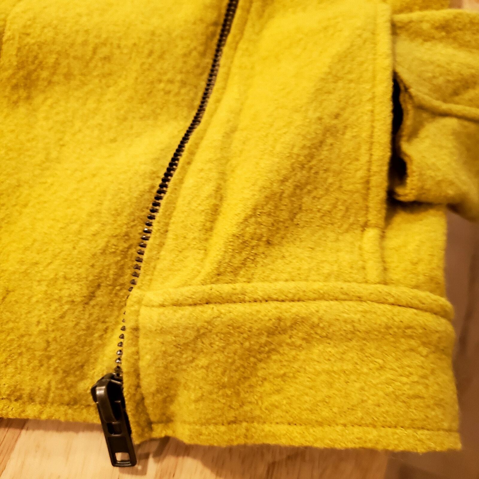Tahari Lime Green Motorcycle Jacket M Felted Blend Zip Detail 