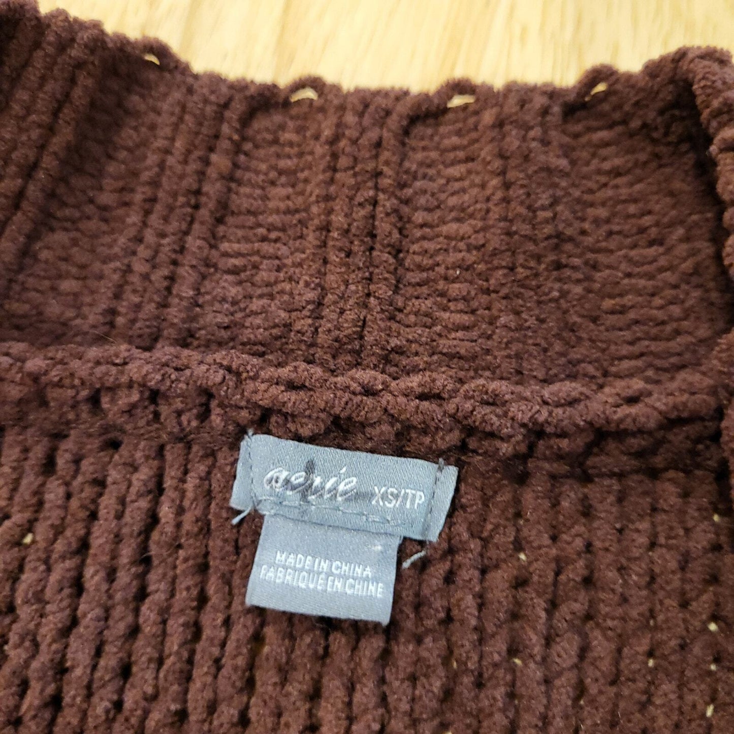 Aerie Chocolate Cheneille Soft Long Sleeve Medium Length Cardigan XS