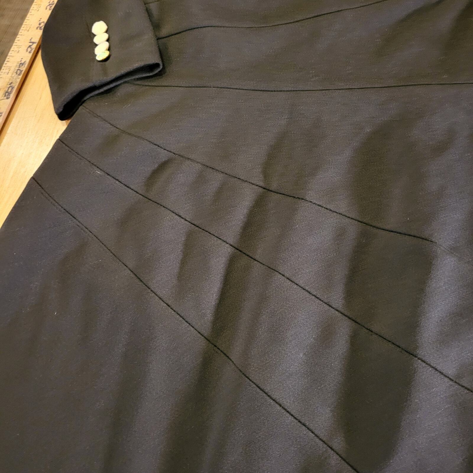 New With Tag Giuliana Rancic Black Knit Long Sleeve Gold Button Pencil 17" p2p