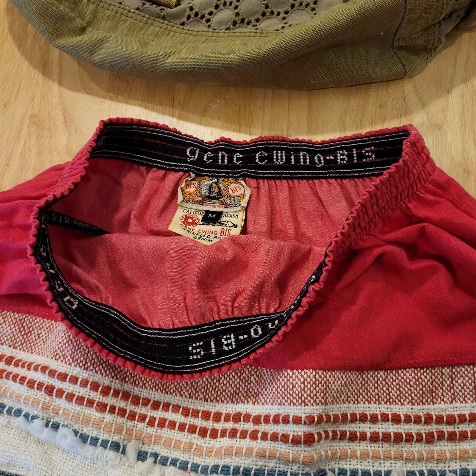 #upcycled vintage Red Elastic waist Mini Skirt Bohemian Hand Made 