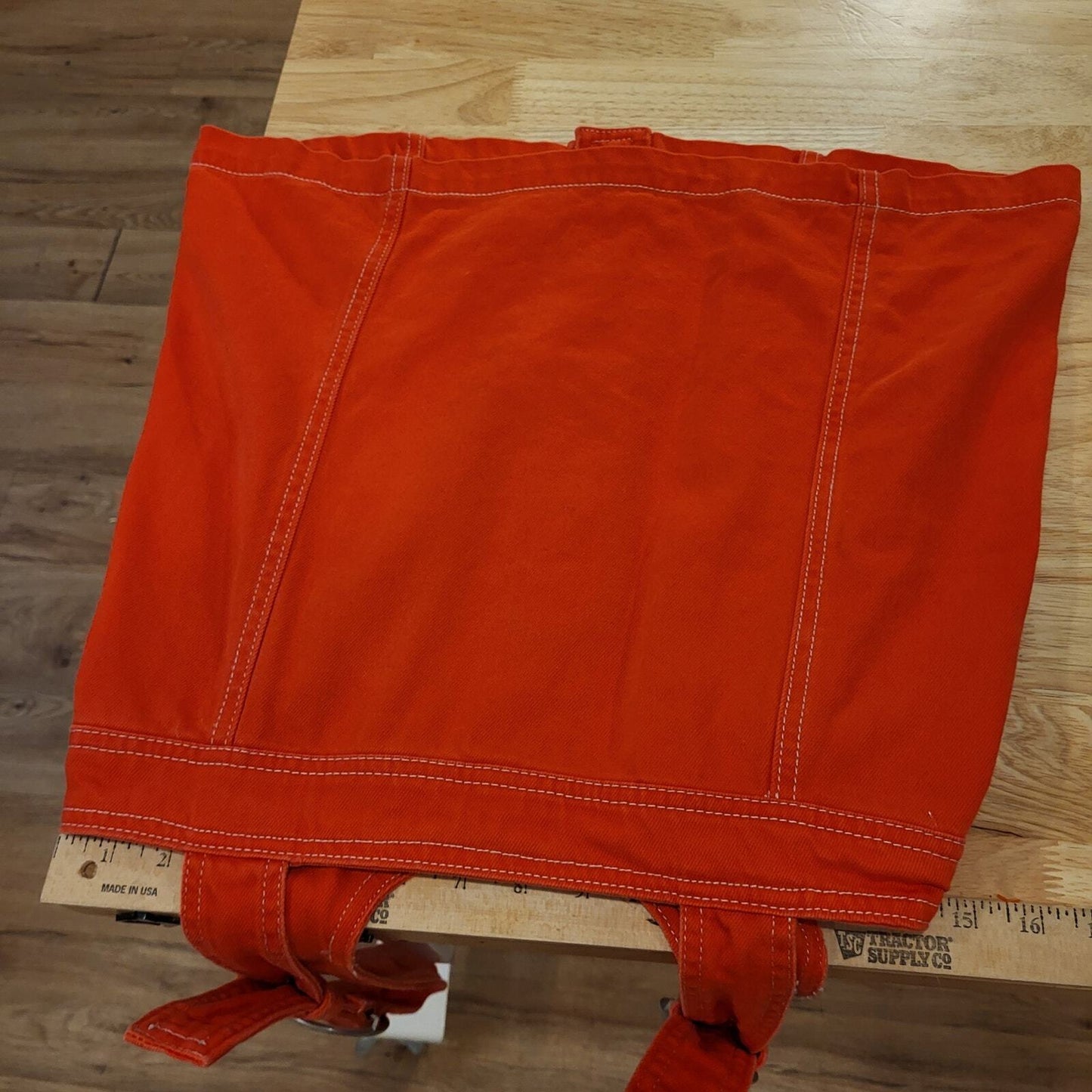Medium Forever 21 Red Denim Pinafore Adjustable Buckle Overall Dress Pockets 
