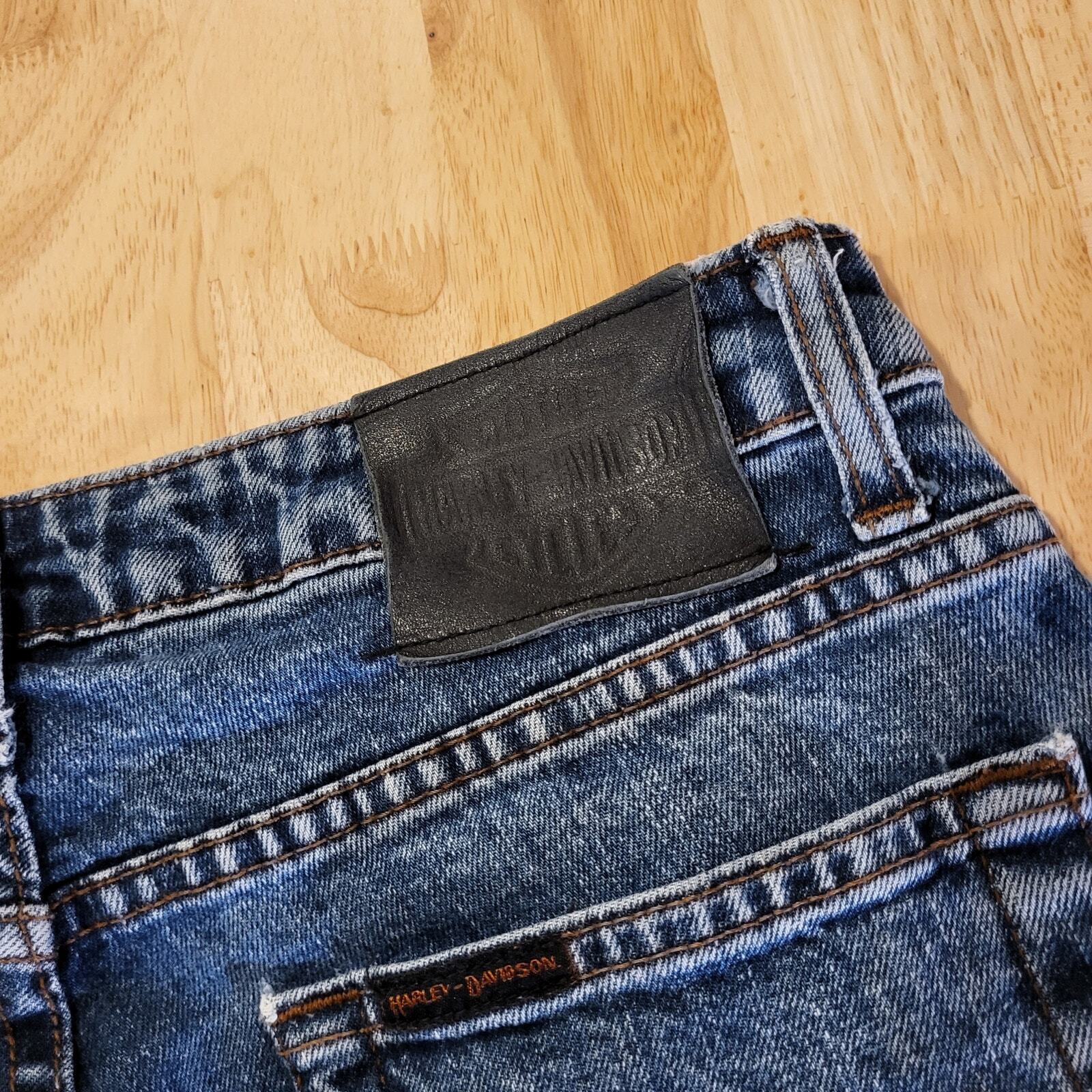 Harley Davidson Size 8 Boot Cut Medium Wash & Weight Denim Jeans 