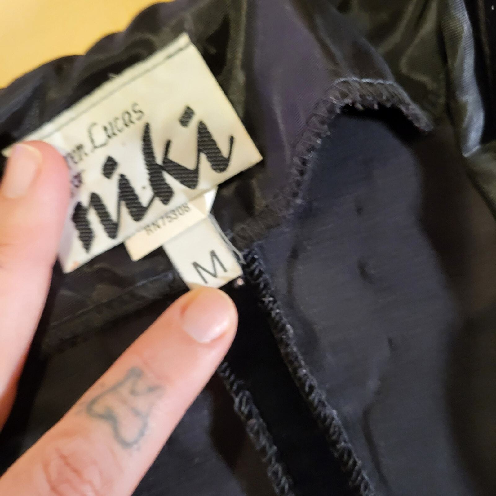 Vintage Velvet Black Niki Flare Opera Coat Lined Medium 22" P2P