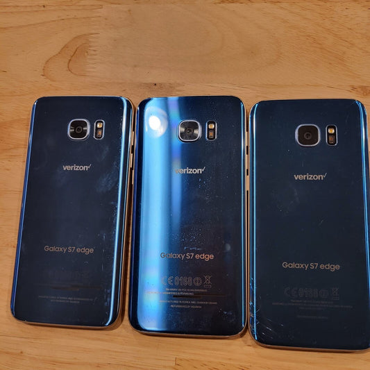 Lot of 3 Broken For Parts Samsung Galaxy S7 Edge Screen Damage on All 