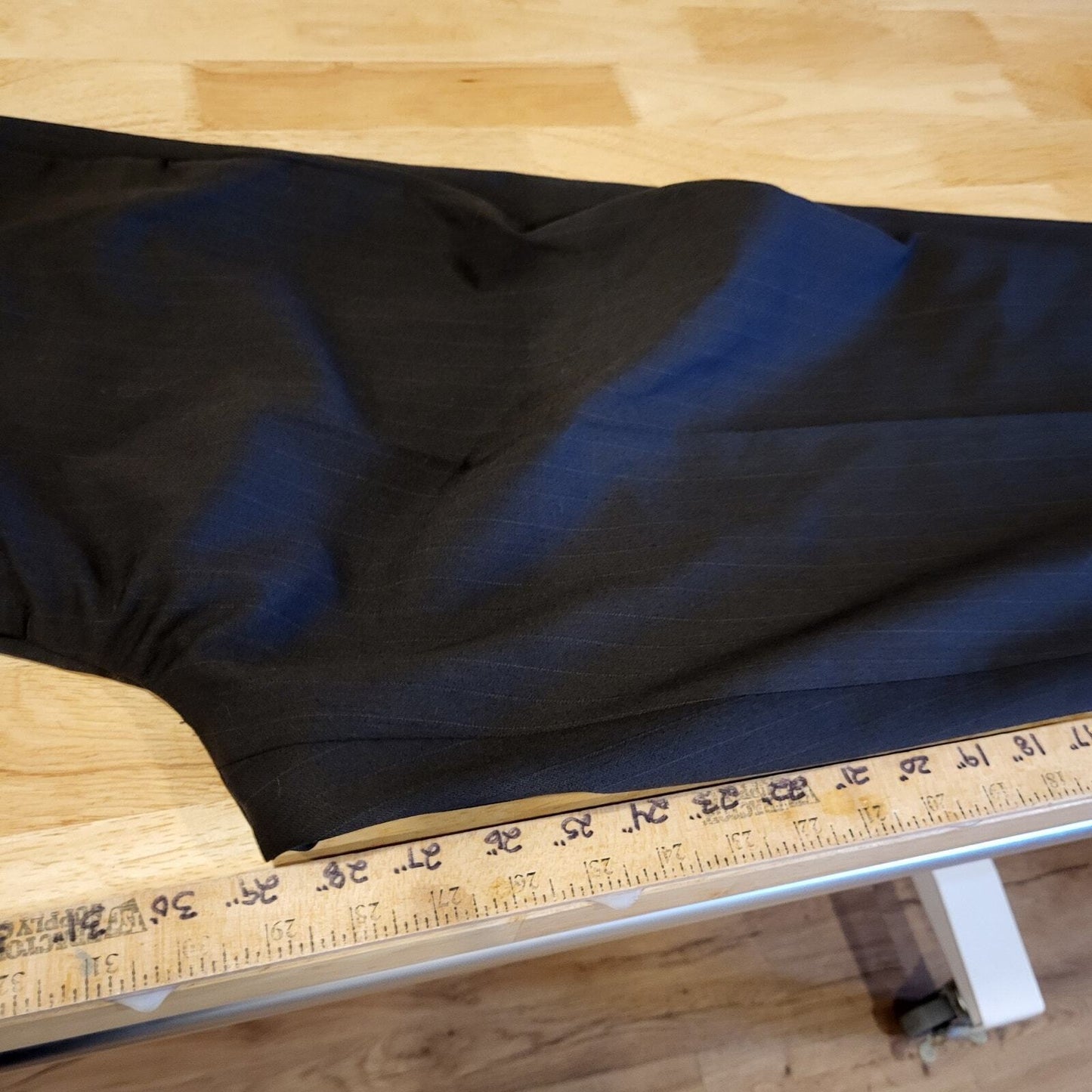 Dockers 32x30 Dress Pants Polyester Wool Blend Flat Front Gray Straight Leg