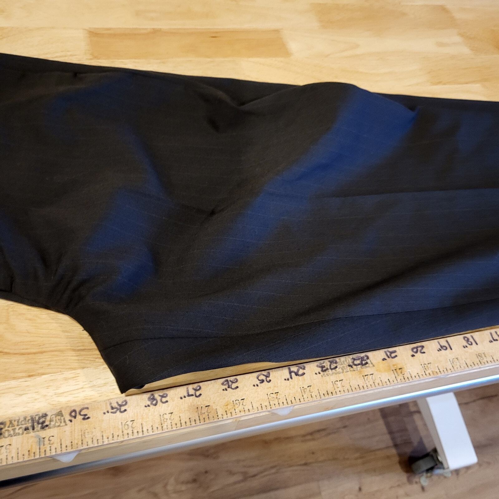 Dockers 32x30 Dress Pants Polyester Wool Blend Flat Front Gray Straight Leg