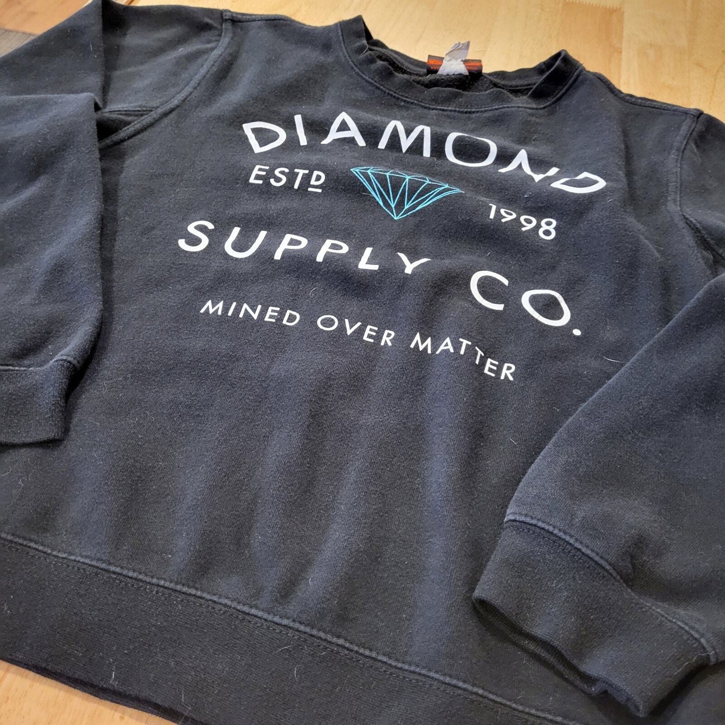 Diamond Supply Company Black Pullover Sweatshirt 19" P2P 21" Long small