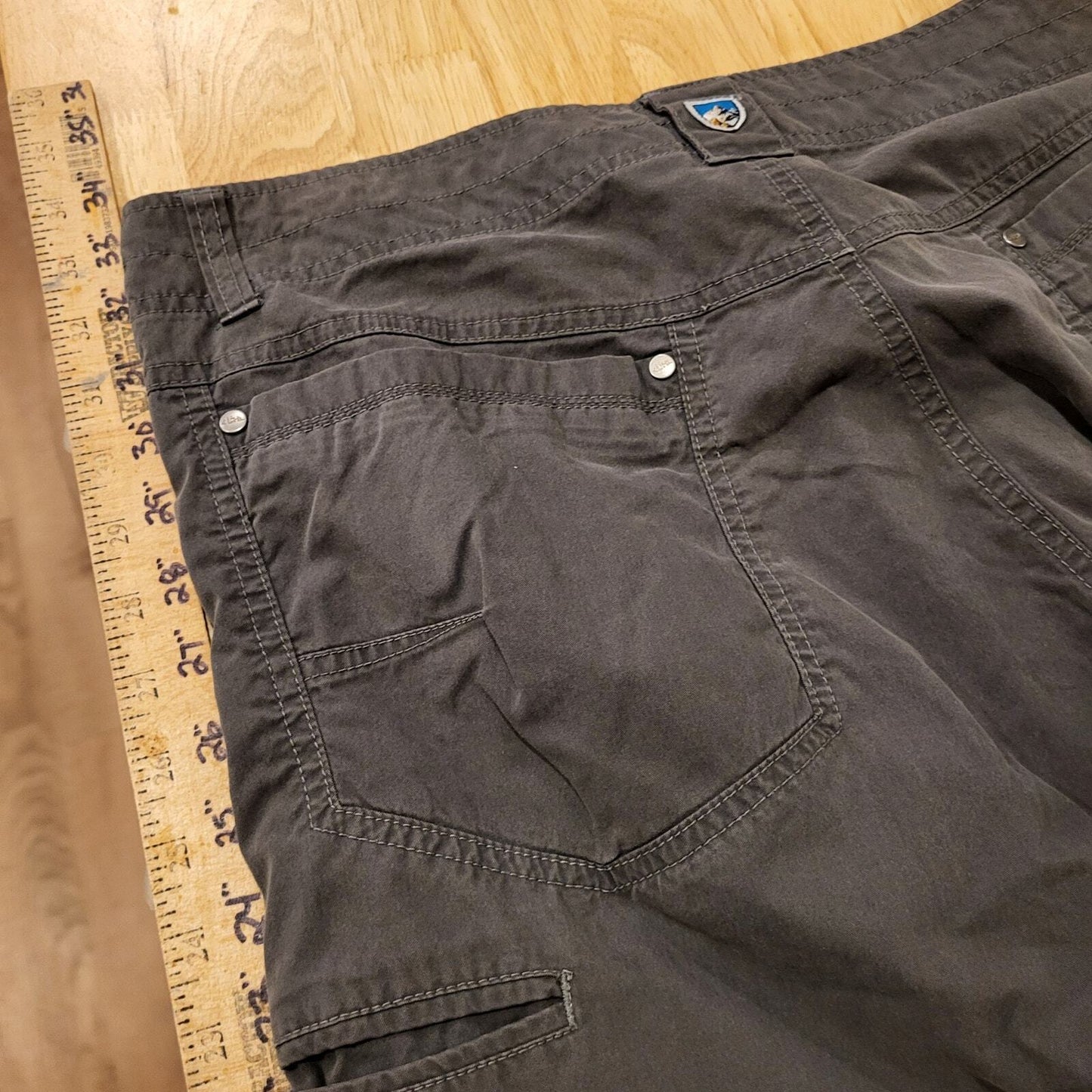 Kuhl Radikal Men's Charcoal Pants Pocket Knee Detail (Some Wear & Staining)