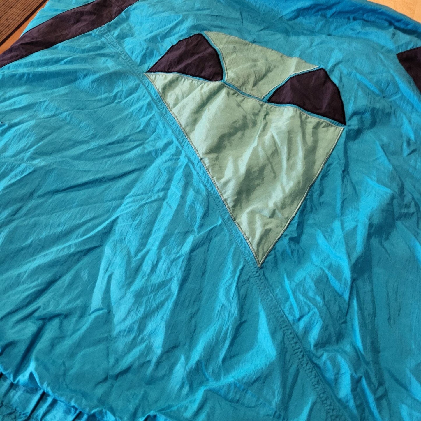 Vintage Ellesse Blue Wind Breaker Full Zip Cotton Lined (elastic wear from age) 