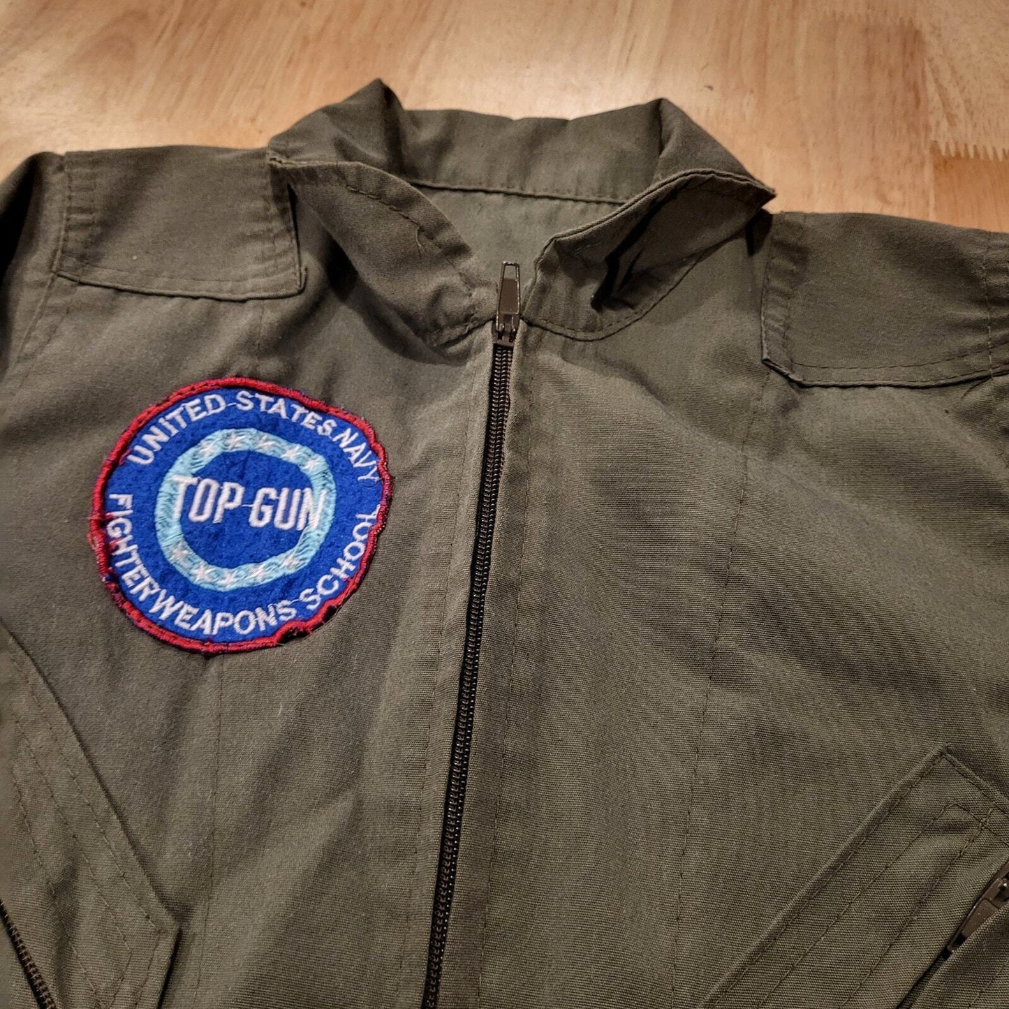Top Gun Fighter Pilot Suit Patches Green Small 15" Waist 17" Shoulder